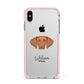 Hungarian Vizsla Personalised Apple iPhone Xs Max Impact Case Pink Edge on Silver Phone