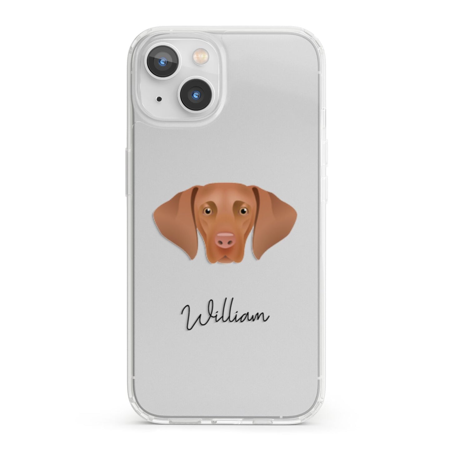 Hungarian Vizsla Personalised iPhone 13 Clear Bumper Case