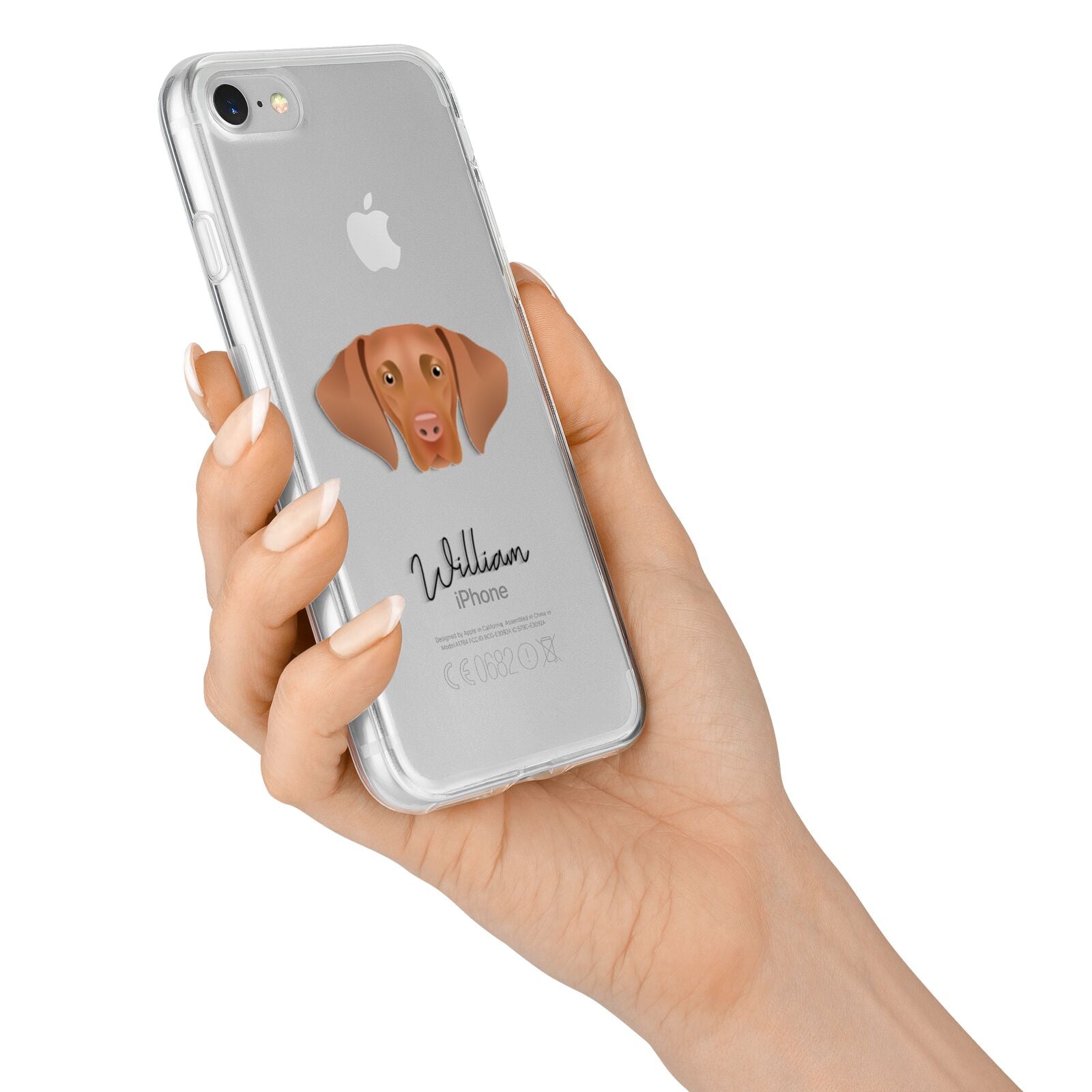 Hungarian Vizsla Personalised iPhone 7 Bumper Case on Silver iPhone Alternative Image