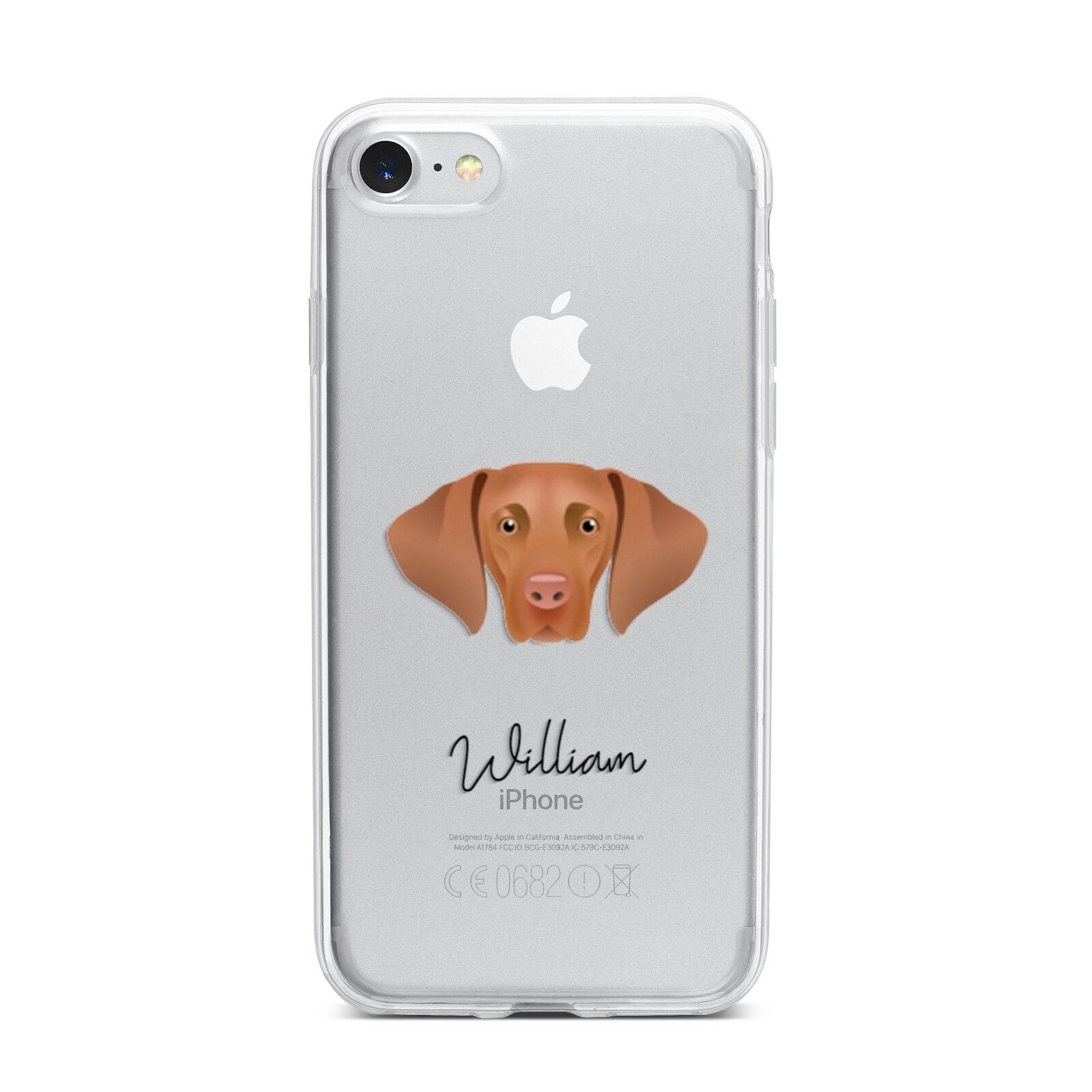 Hungarian Vizsla Personalised iPhone 7 Bumper Case on Silver iPhone