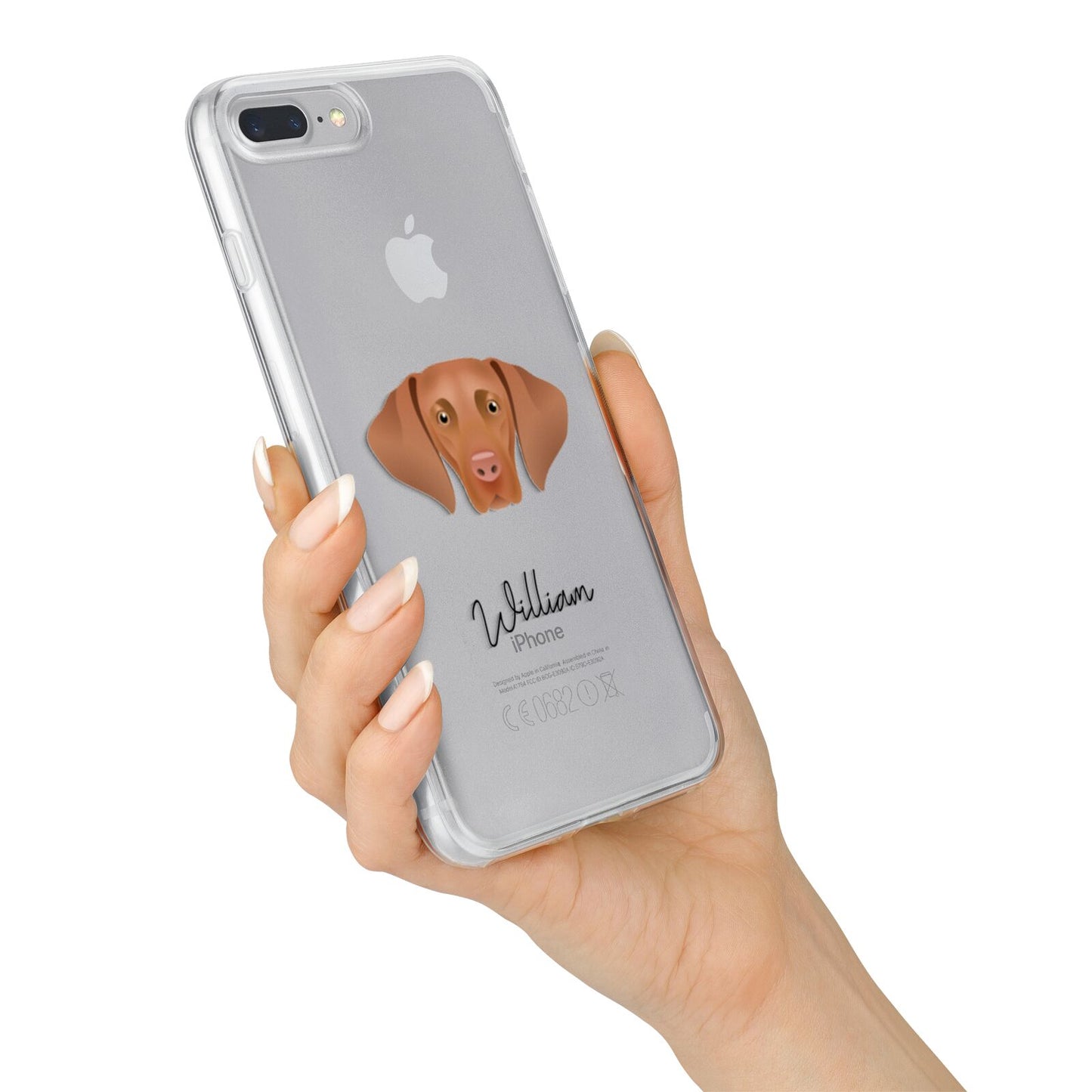 Hungarian Vizsla Personalised iPhone 7 Plus Bumper Case on Silver iPhone Alternative Image