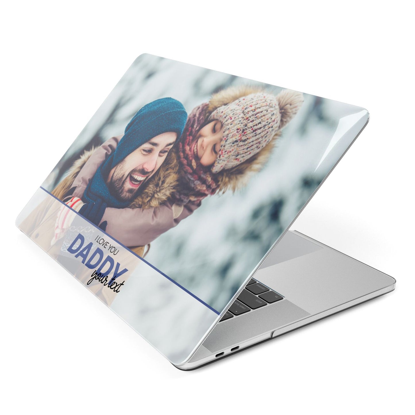 I Love You Daddy Personalised Photo Upload and Name Apple MacBook Case Side View