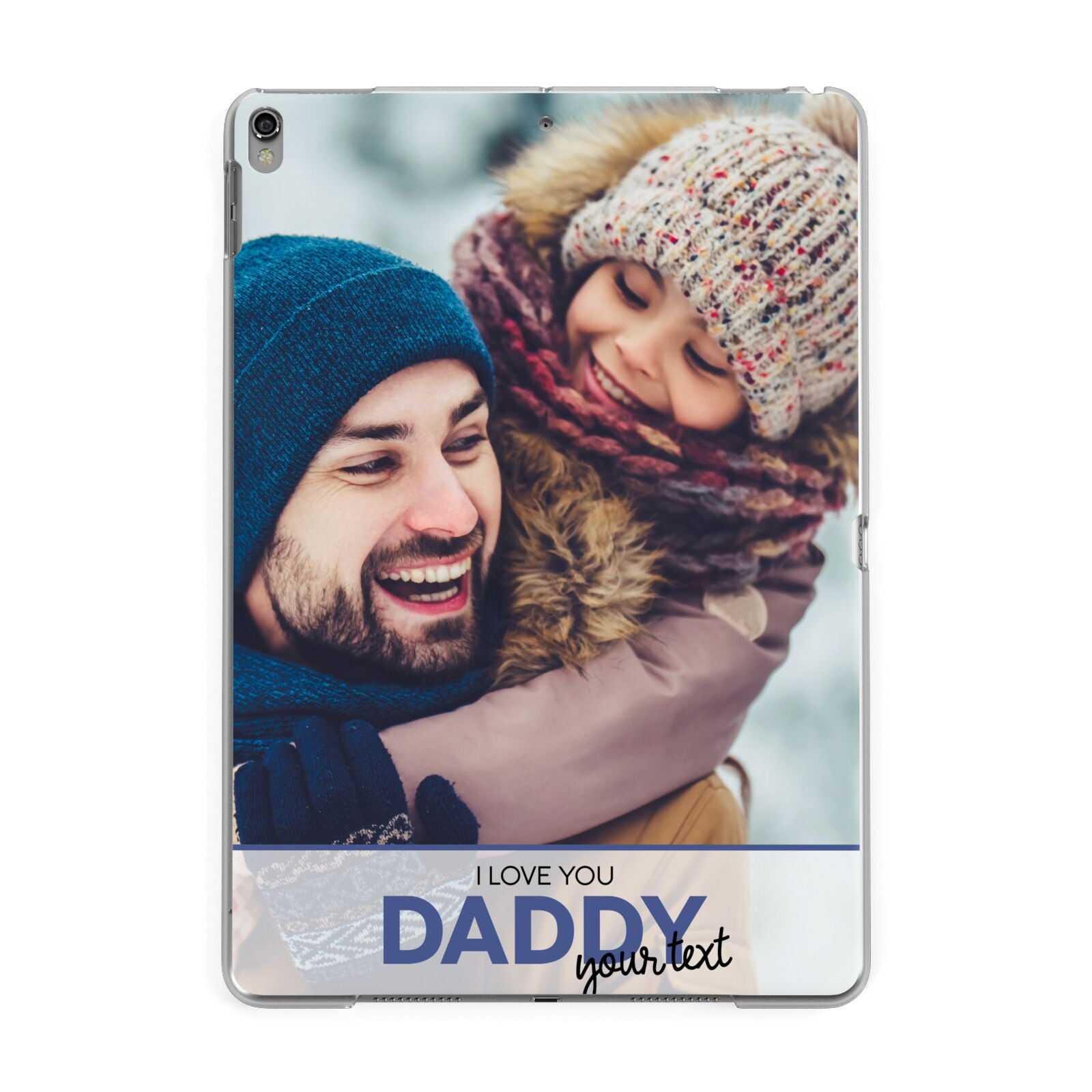 I Love You Daddy Personalised Photo Upload and Name Apple iPad Grey Case