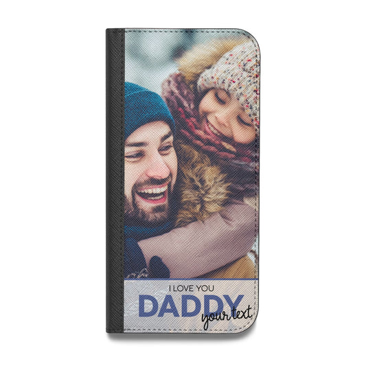 I Love You Daddy Personalised Photo Upload and Name Vegan Leather Flip iPhone Case