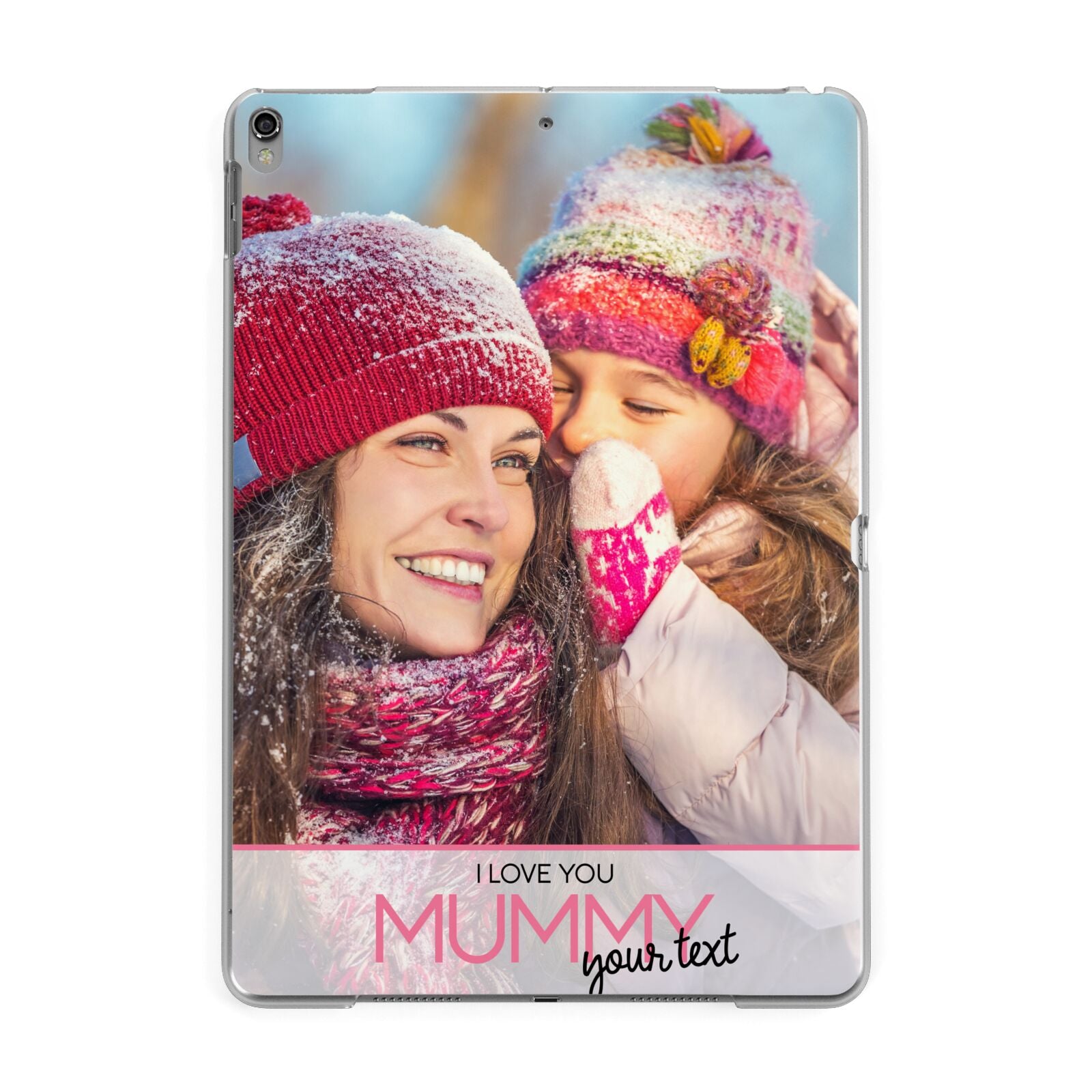 I Love You Mummy Personalised Photo Upload with Text Apple iPad Grey Case