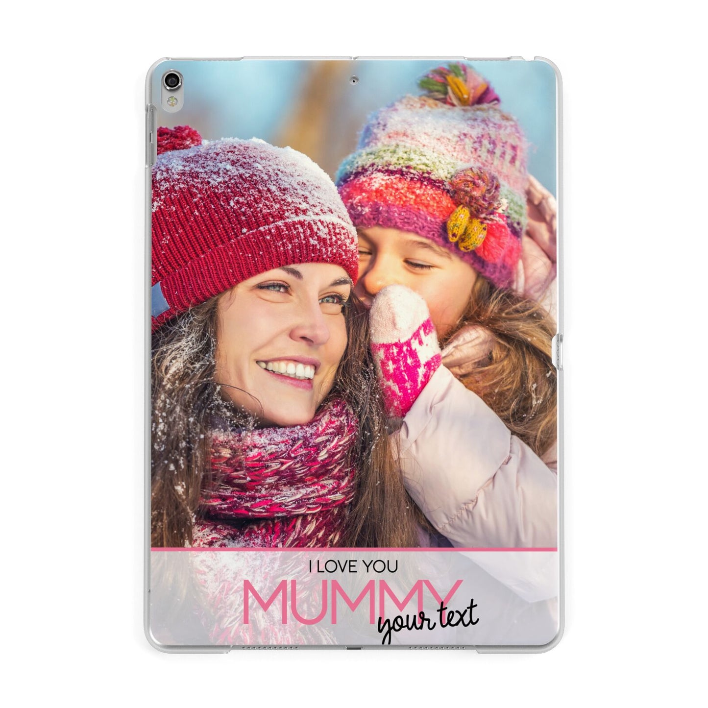 I Love You Mummy Personalised Photo Upload with Text Apple iPad Silver Case