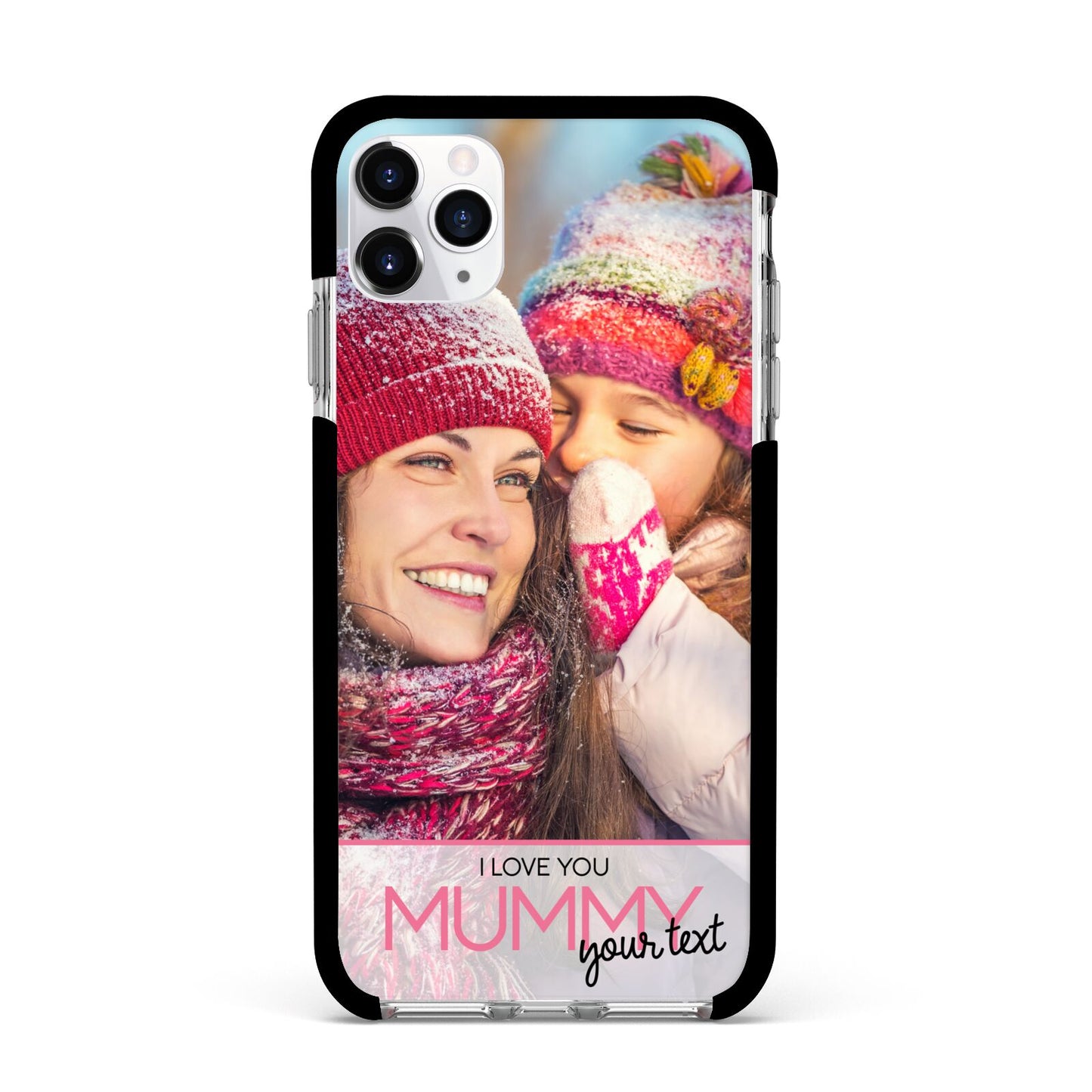 I Love You Mummy Personalised Photo Upload with Text Apple iPhone 11 Pro Max in Silver with Black Impact Case