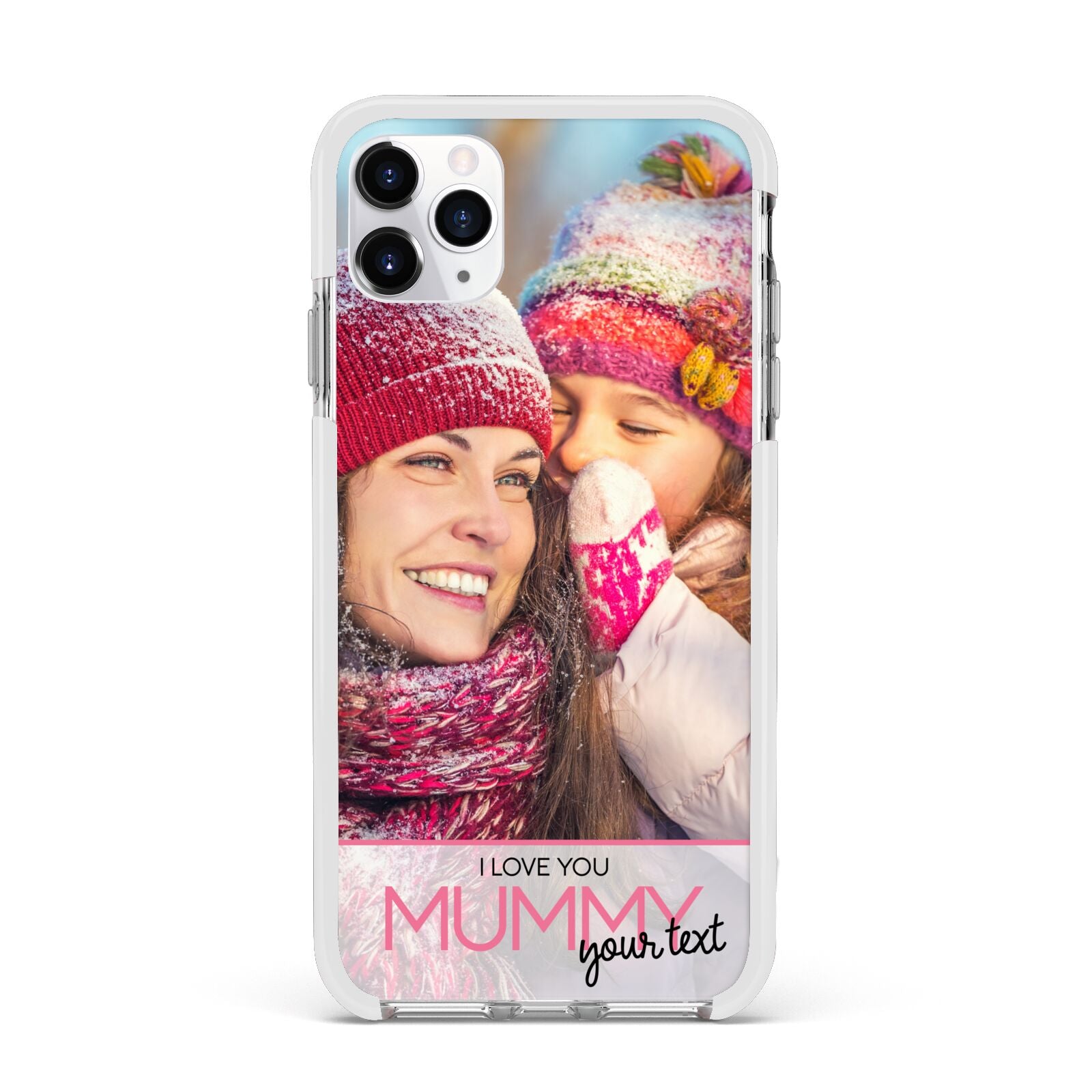 I Love You Mummy Personalised Photo Upload with Text Apple iPhone 11 Pro Max in Silver with White Impact Case