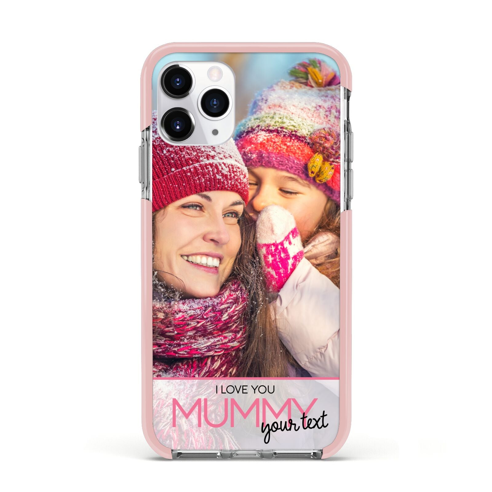 I Love You Mummy Personalised Photo Upload with Text Apple iPhone 11 Pro in Silver with Pink Impact Case