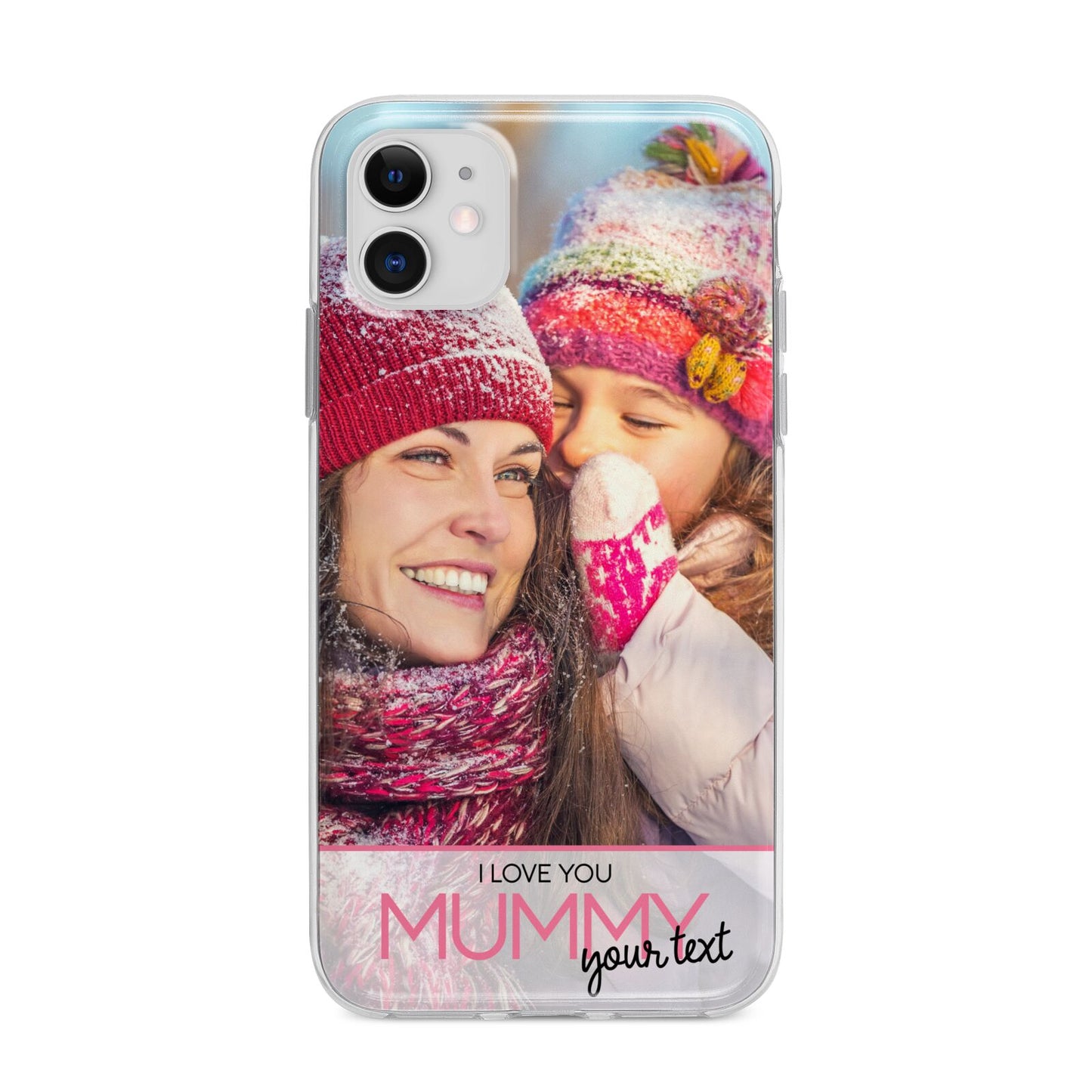 I Love You Mummy Personalised Photo Upload with Text Apple iPhone 11 in White with Bumper Case