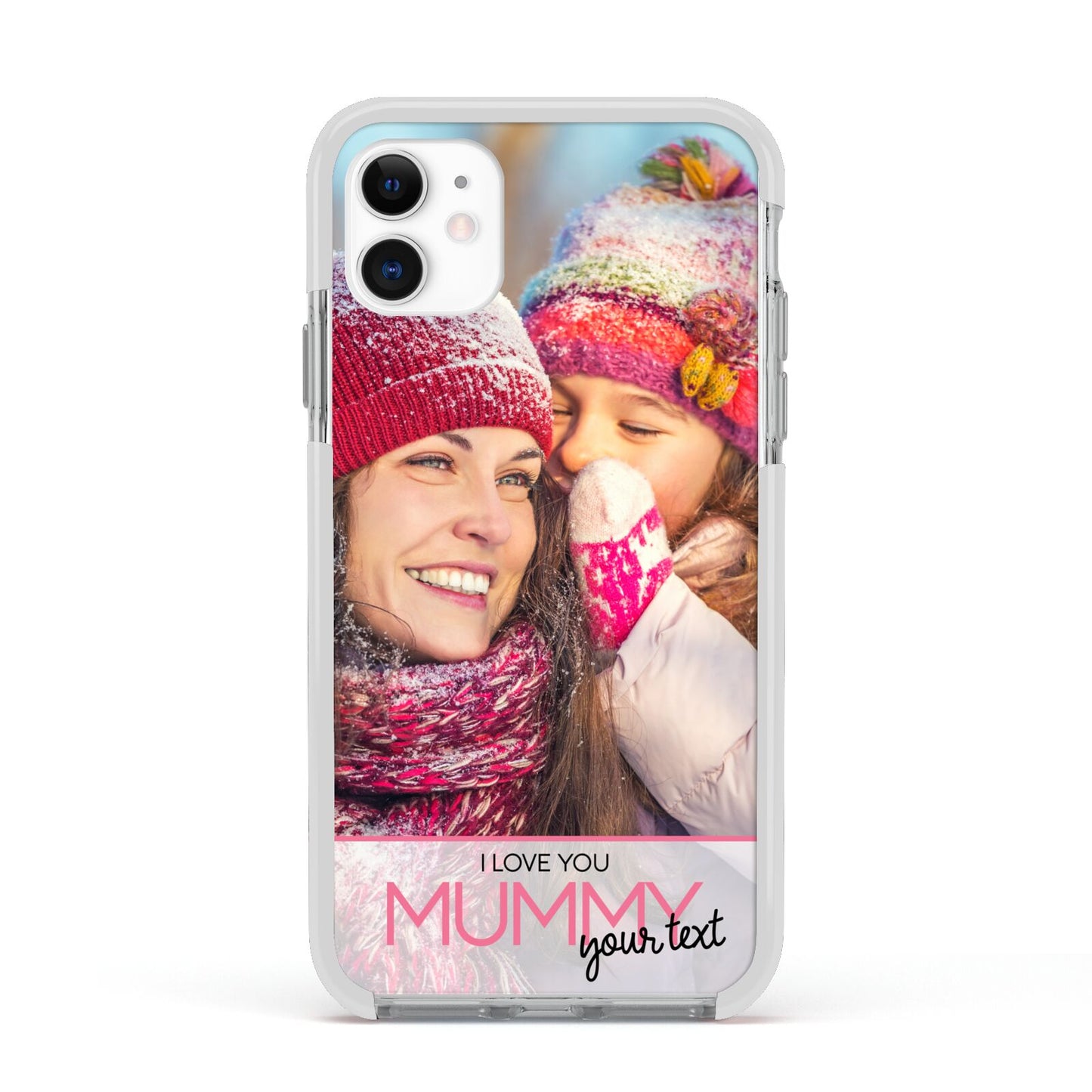 I Love You Mummy Personalised Photo Upload with Text Apple iPhone 11 in White with White Impact Case