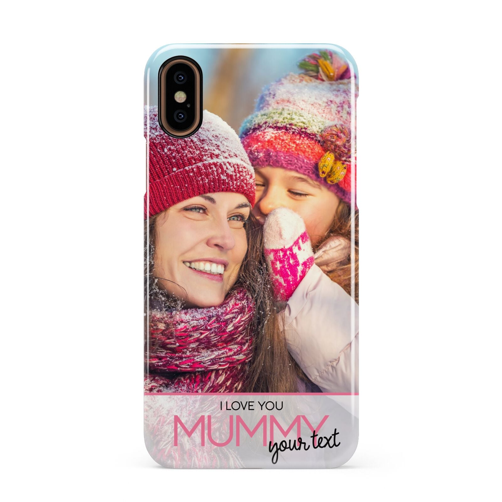 I Love You Mummy Personalised Photo Upload with Text Apple iPhone XS 3D Snap Case