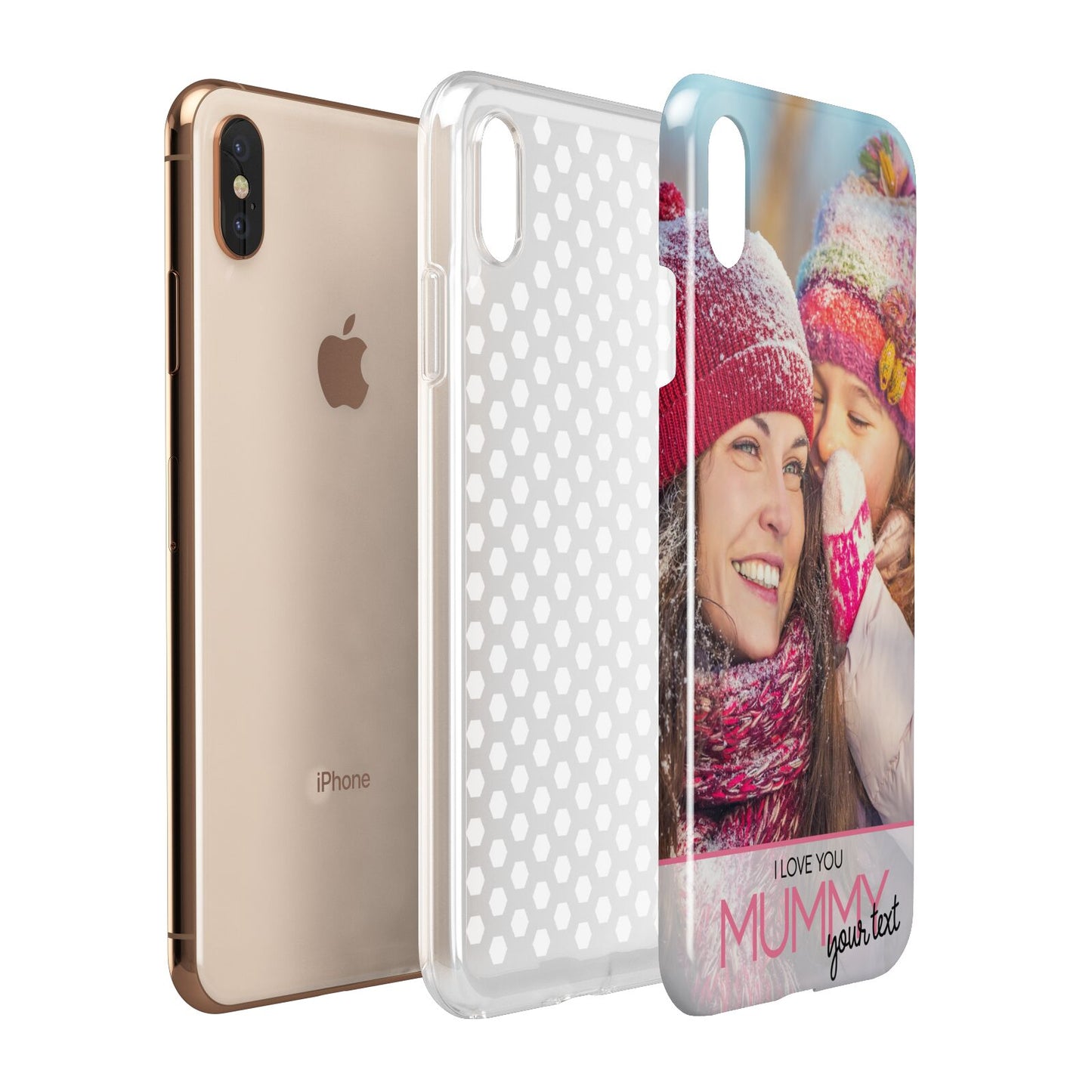 I Love You Mummy Personalised Photo Upload with Text Apple iPhone Xs Max 3D Tough Case Expanded View