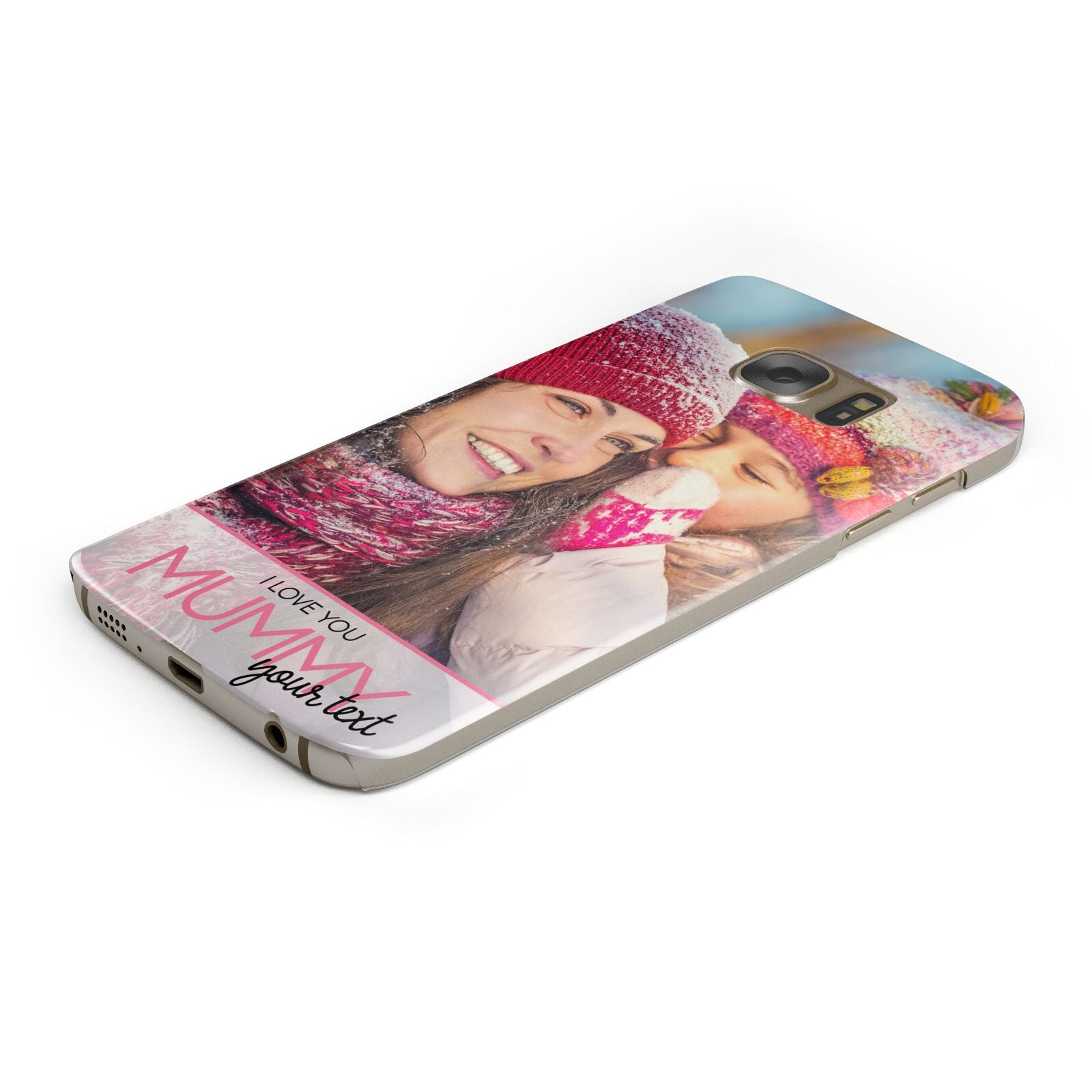 I Love You Mummy Personalised Photo Upload with Text Protective Samsung Galaxy Case Angled Image