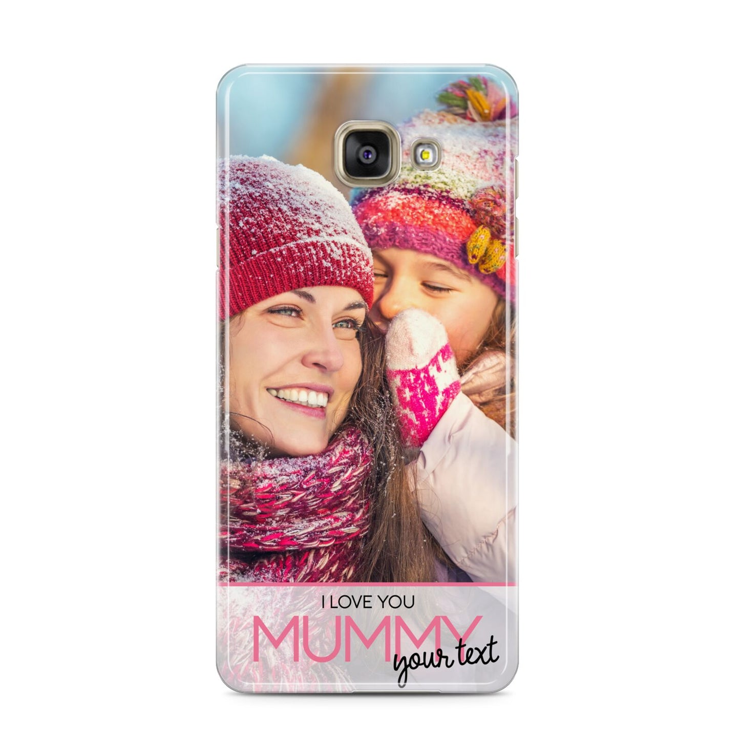 I Love You Mummy Personalised Photo Upload with Text Samsung Galaxy A3 2016 Case on gold phone