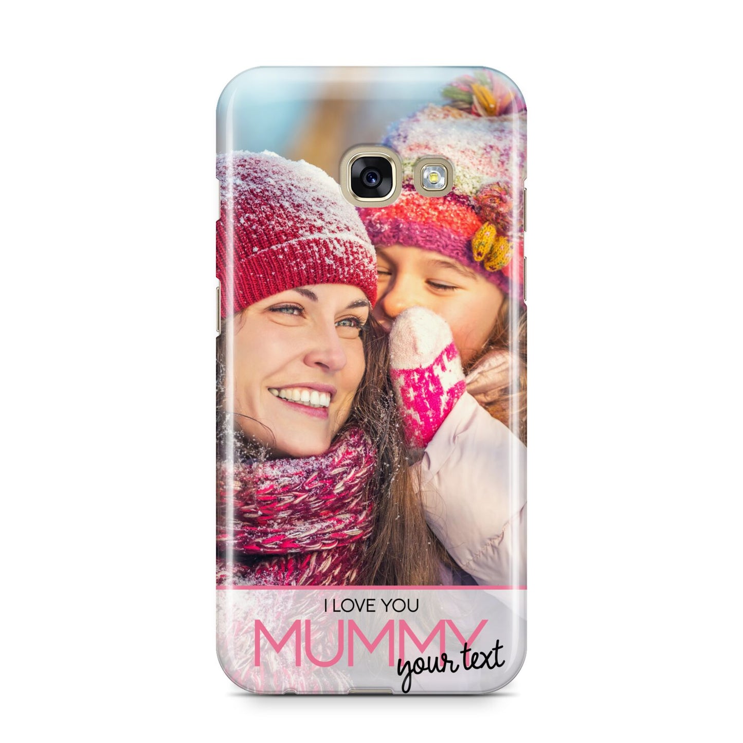 I Love You Mummy Personalised Photo Upload with Text Samsung Galaxy A3 2017 Case on gold phone