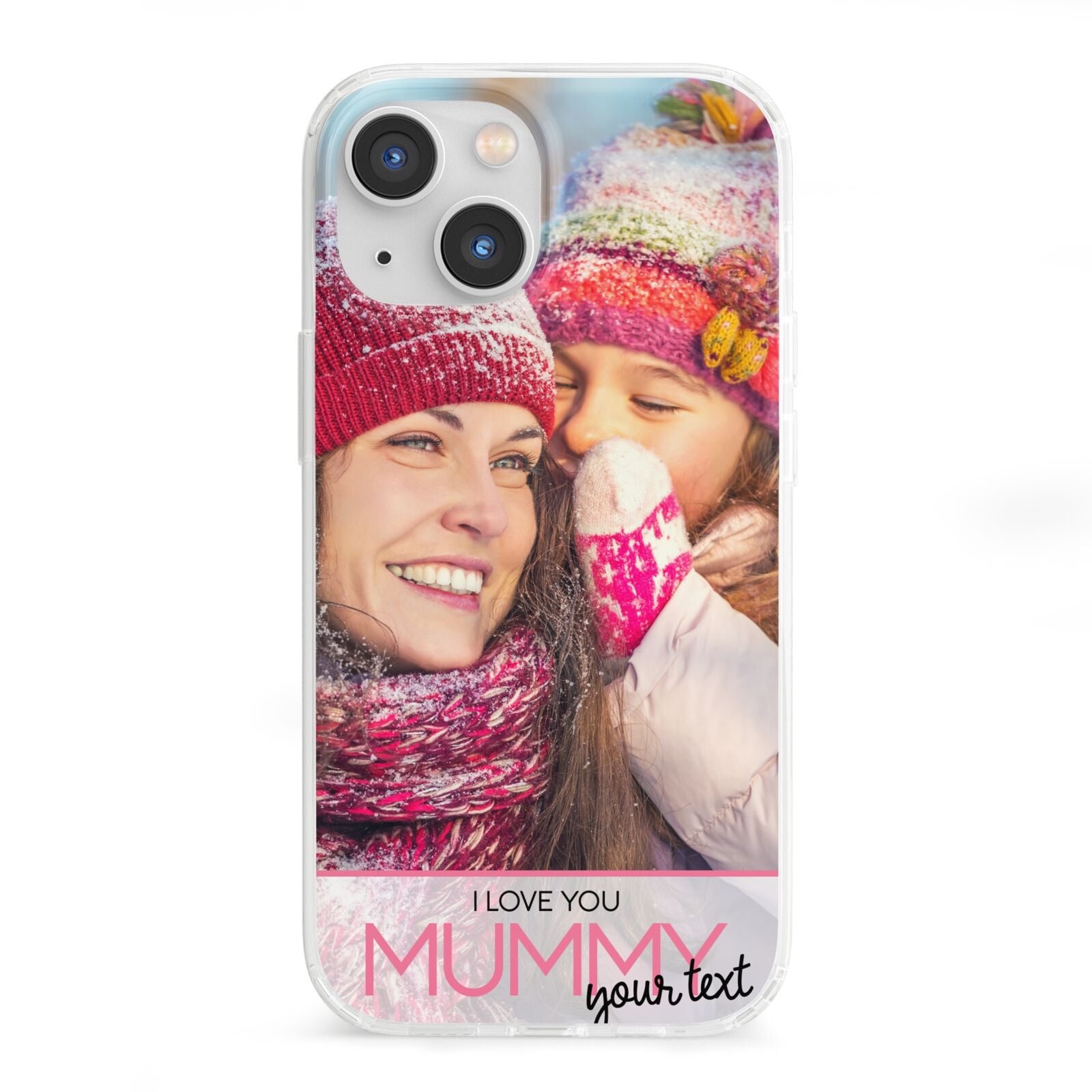 I Love You Mummy Personalised Photo Upload with Text iPhone 13 Mini Clear Bumper Case