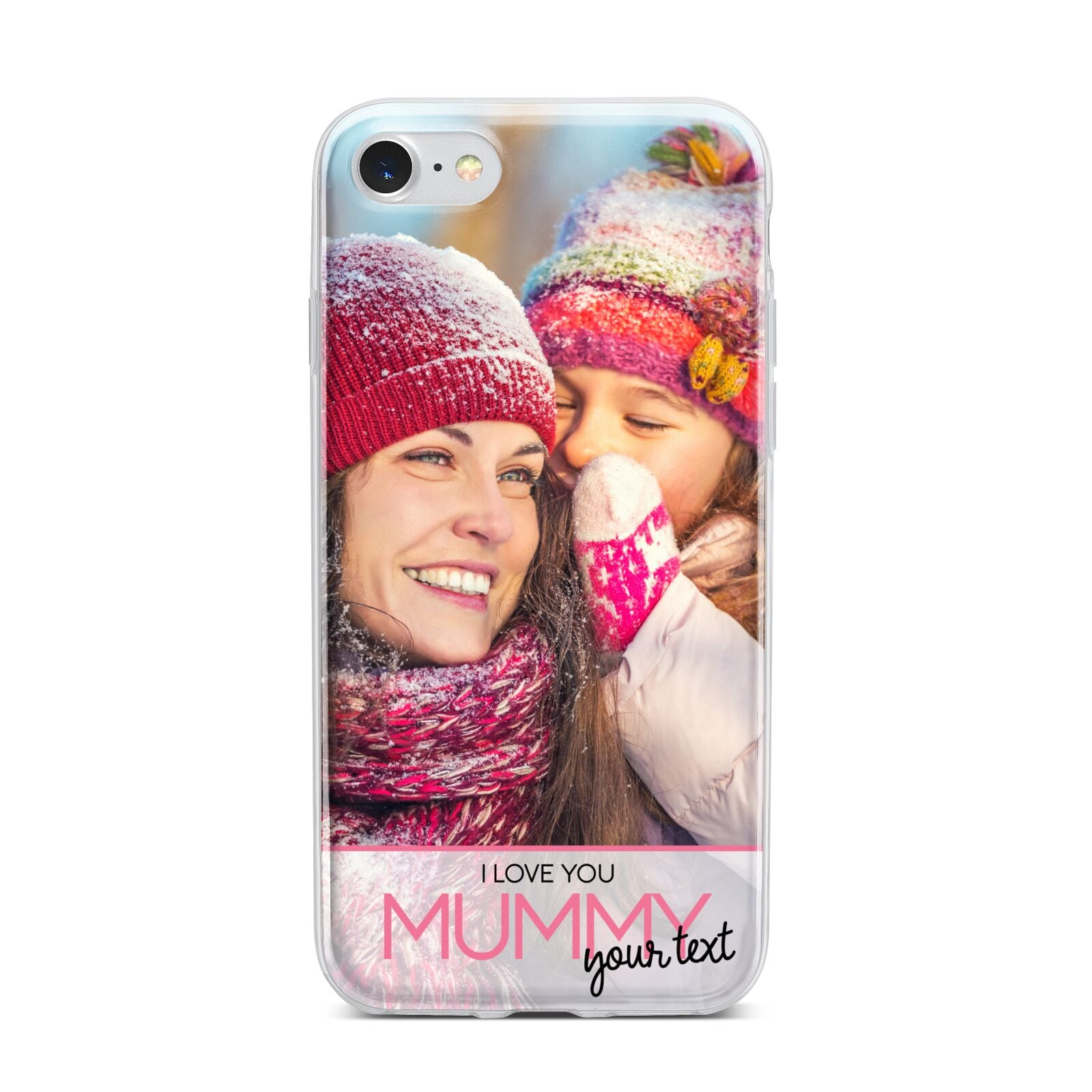 I Love You Mummy Personalised Photo Upload with Text iPhone 7 Bumper Case on Silver iPhone