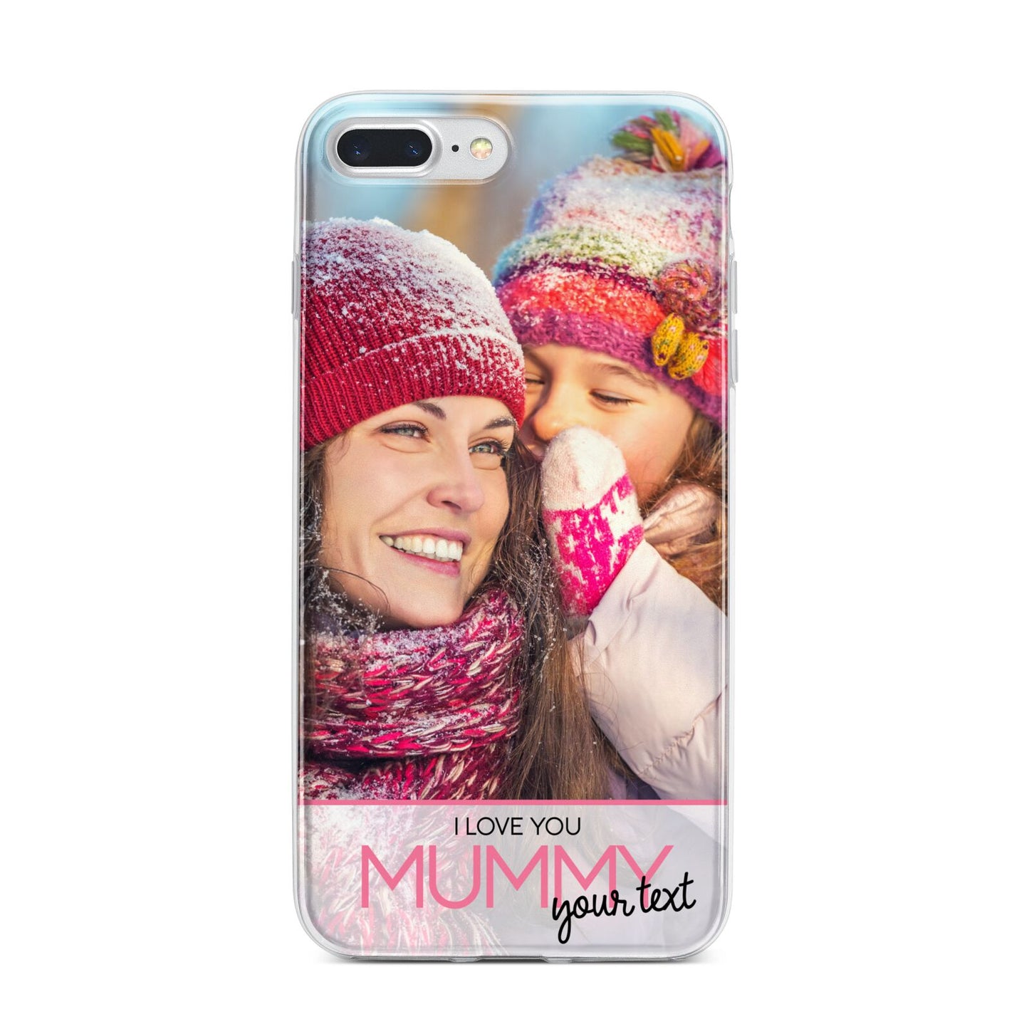 I Love You Mummy Personalised Photo Upload with Text iPhone 7 Plus Bumper Case on Silver iPhone