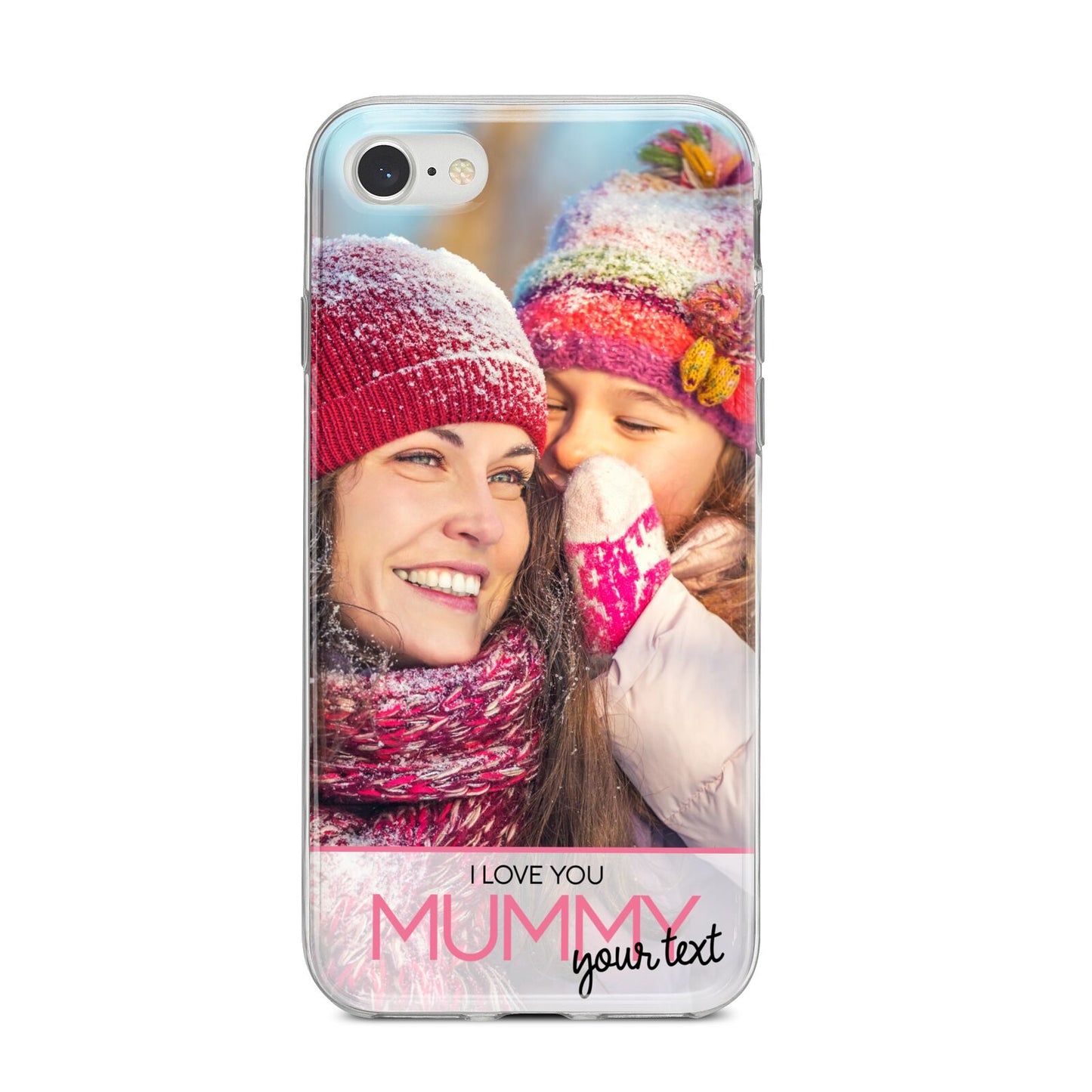 I Love You Mummy Personalised Photo Upload with Text iPhone 8 Bumper Case on Silver iPhone