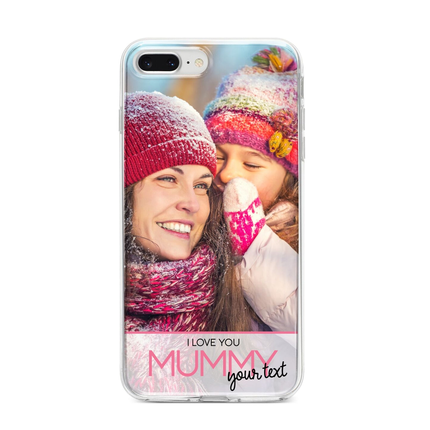 I Love You Mummy Personalised Photo Upload with Text iPhone 8 Plus Bumper Case on Silver iPhone