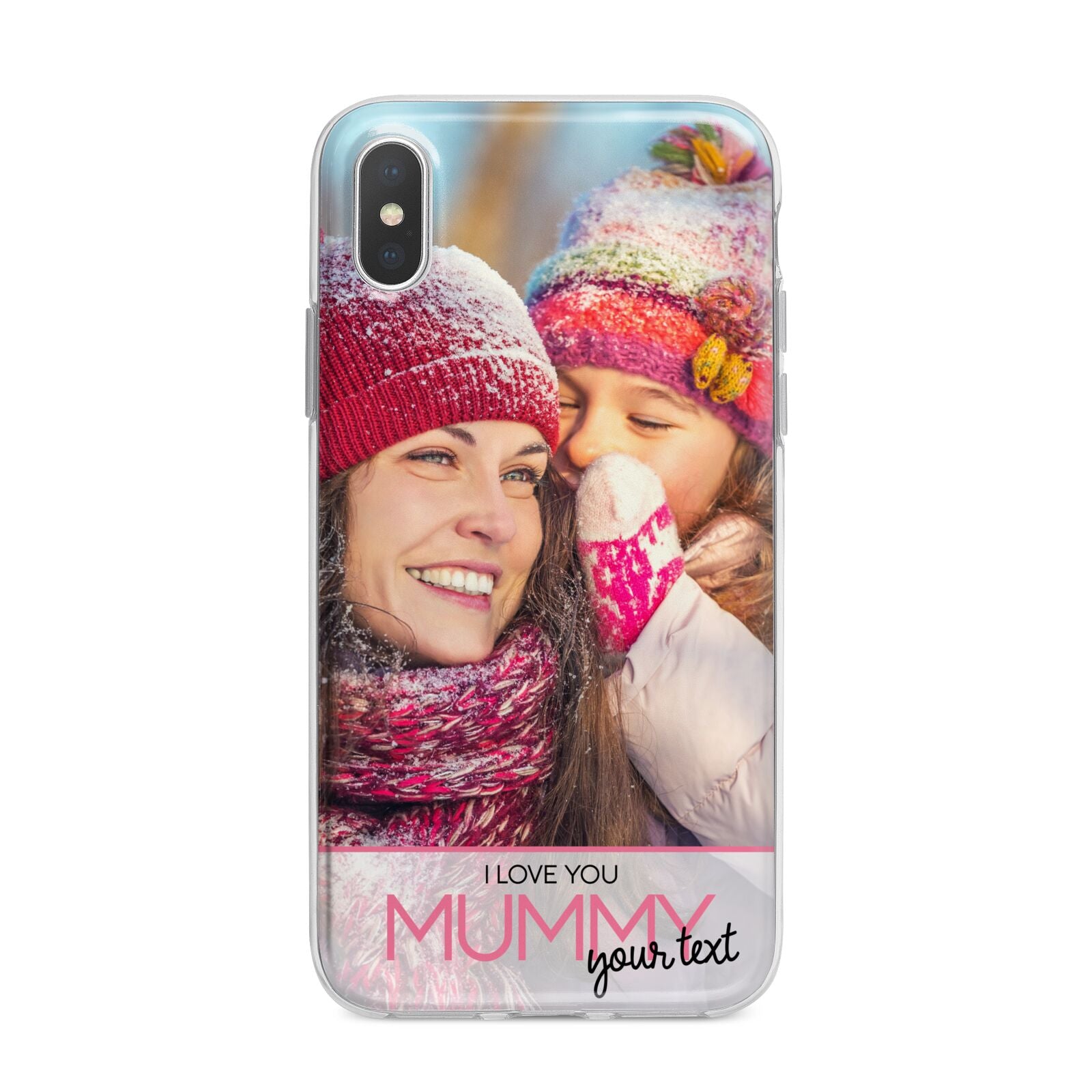 I Love You Mummy Personalised Photo Upload with Text iPhone X Bumper Case on Silver iPhone Alternative Image 1