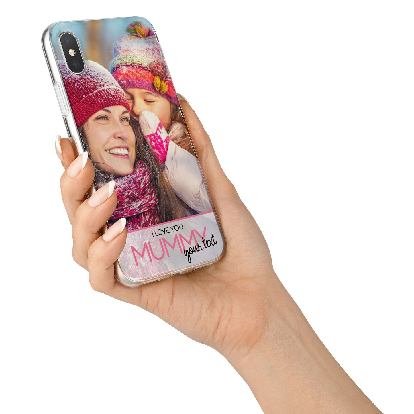 I Love You Mummy Personalised Photo Upload with Text iPhone X Bumper Case on Silver iPhone Alternative Image 2