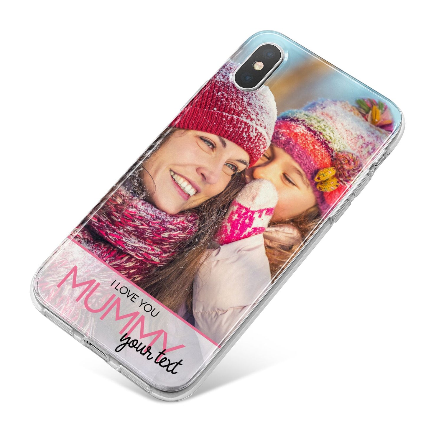 I Love You Mummy Personalised Photo Upload with Text iPhone X Bumper Case on Silver iPhone