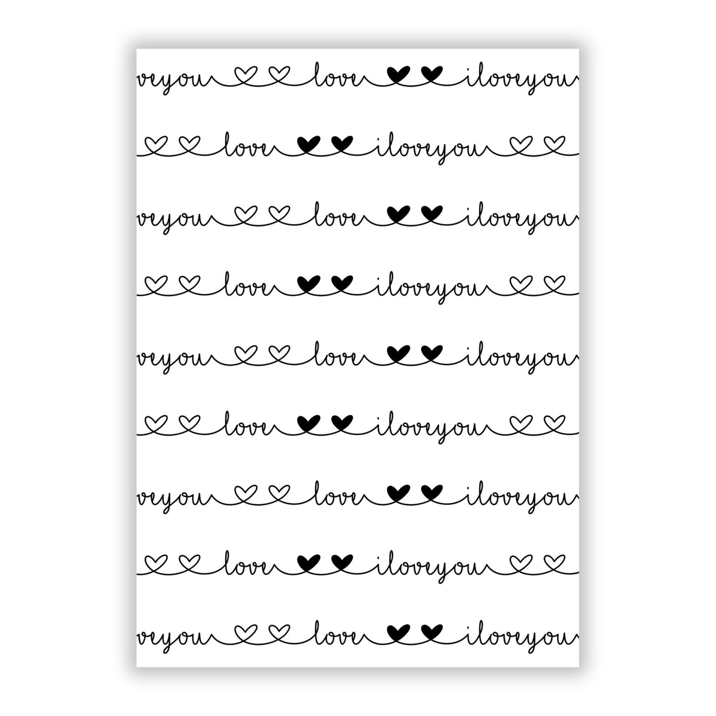 I Love You Repeat A5 Flat Greetings Card