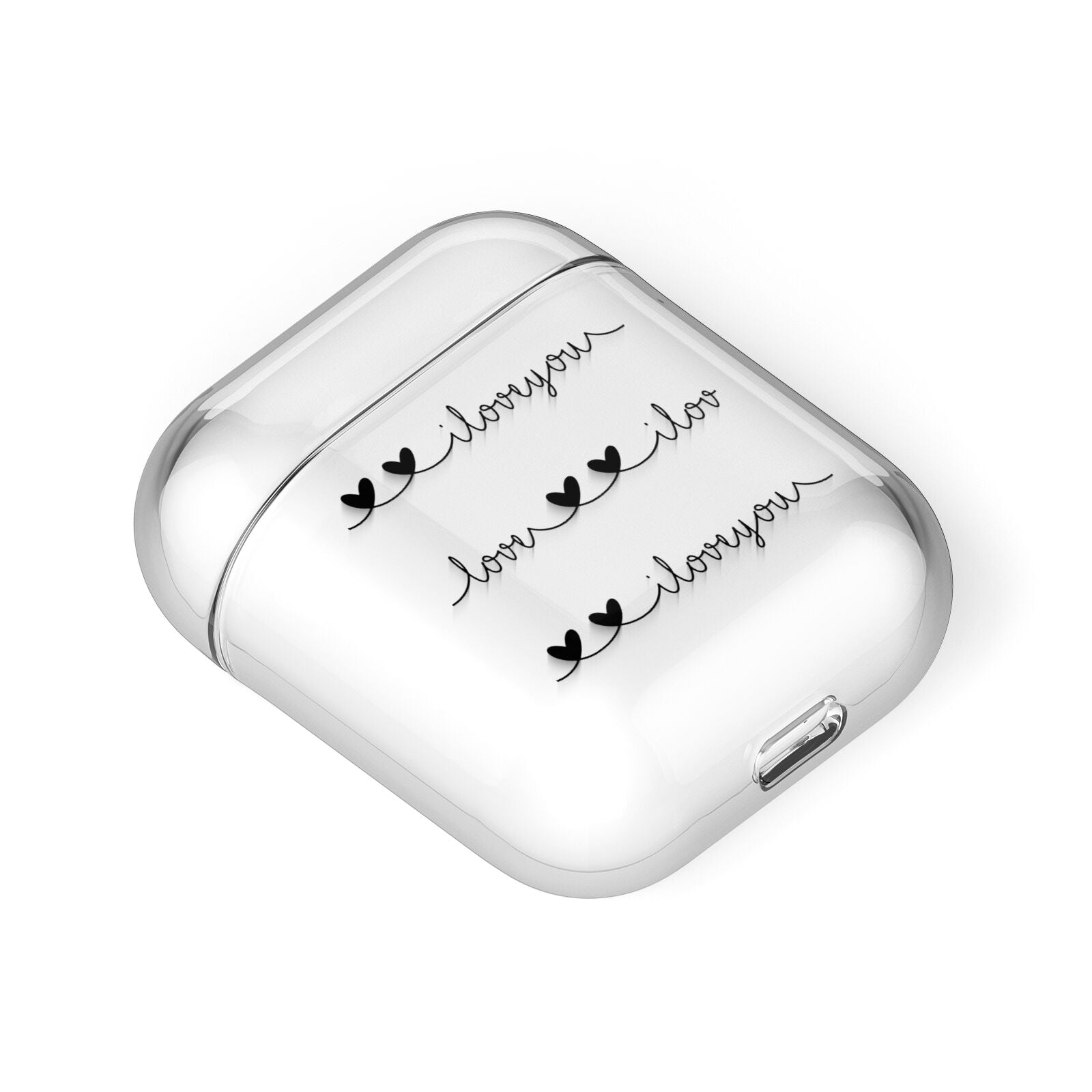 I Love You Repeat AirPods Case Laid Flat