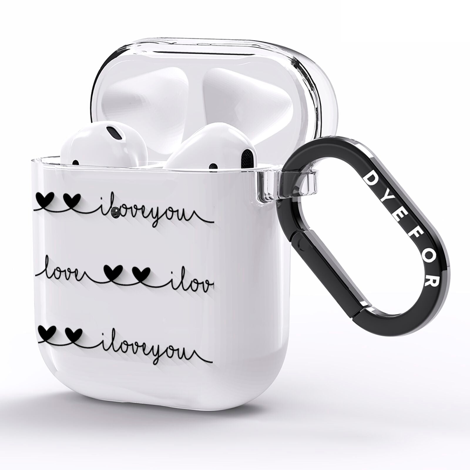 I Love You Repeat AirPods Clear Case Side Image