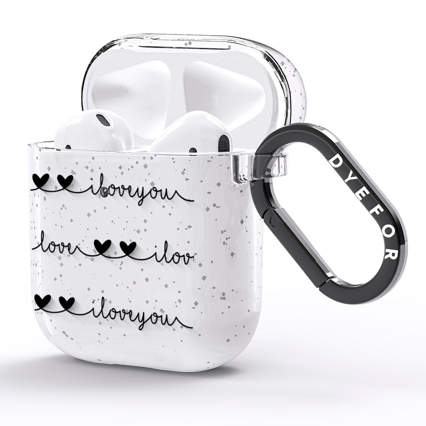 I Love You Repeat AirPods Glitter Case Side Image