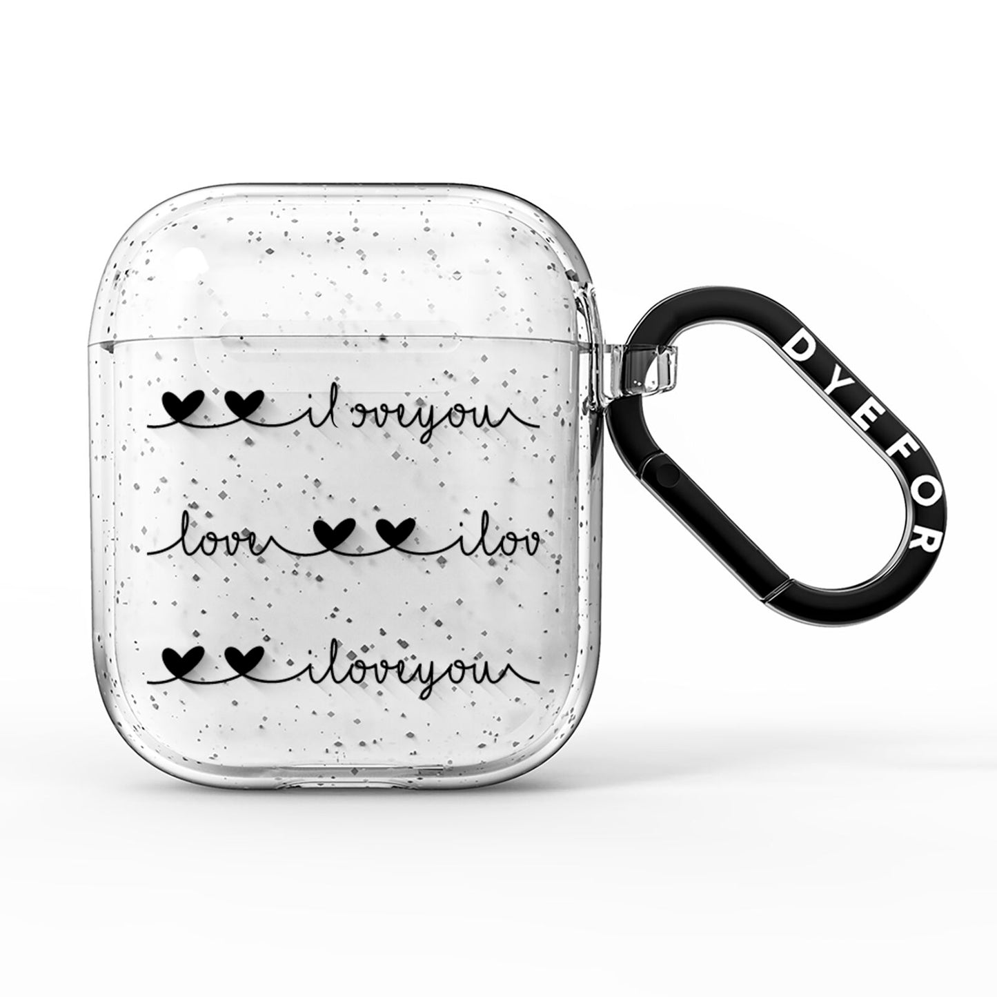 I Love You Repeat AirPods Glitter Case