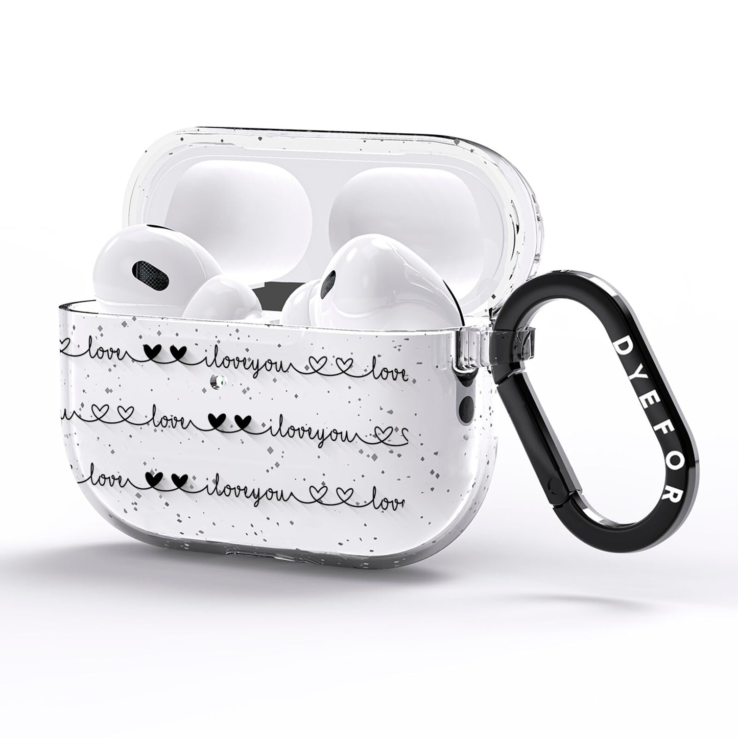 I Love You Repeat AirPods Pro Glitter Case Side Image