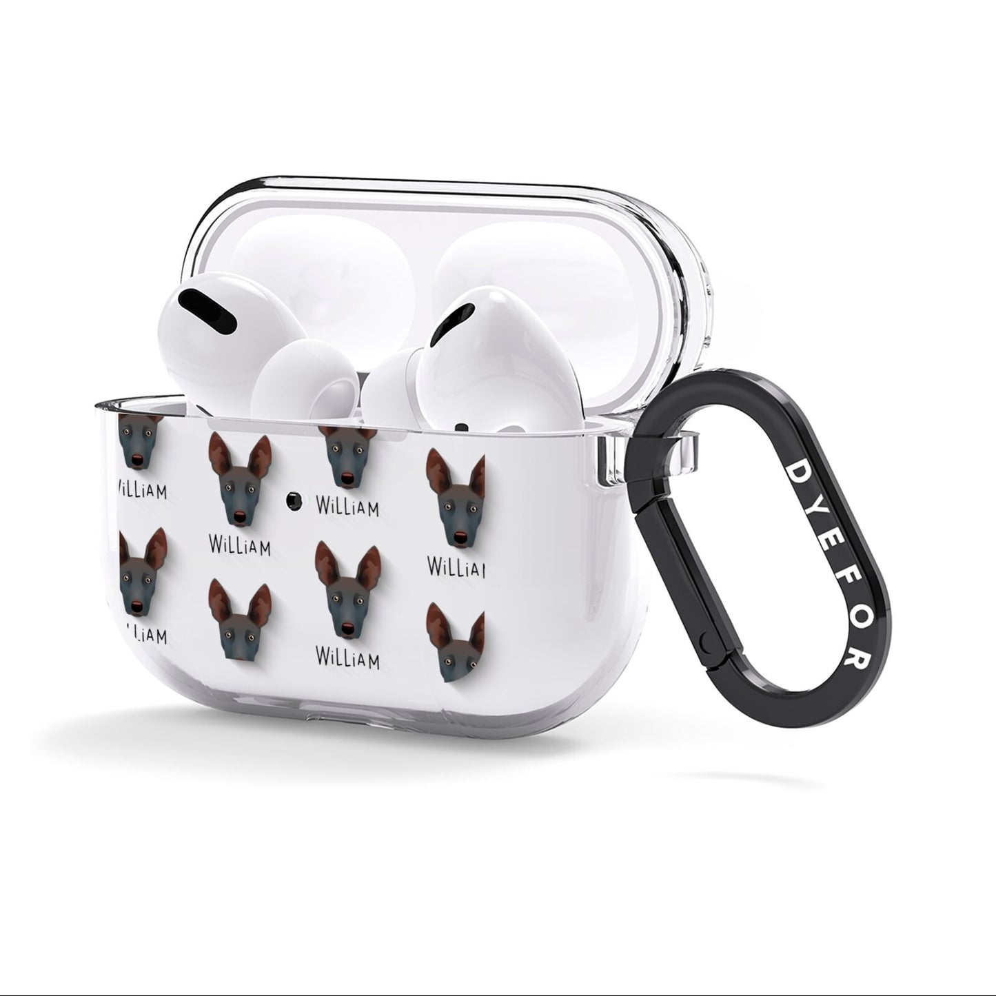 Ibizan Hound Icon with Name AirPods Clear Case 3rd Gen Side Image