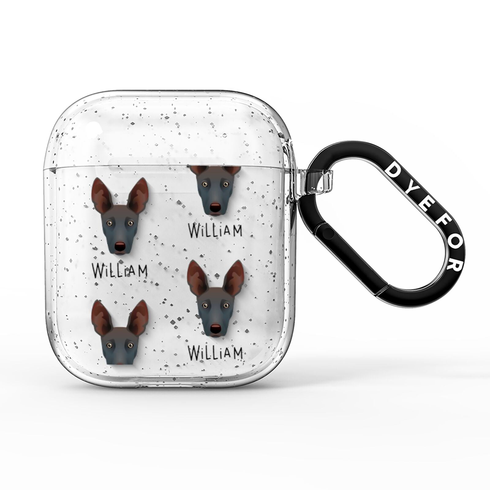 Ibizan Hound Icon with Name AirPods Glitter Case
