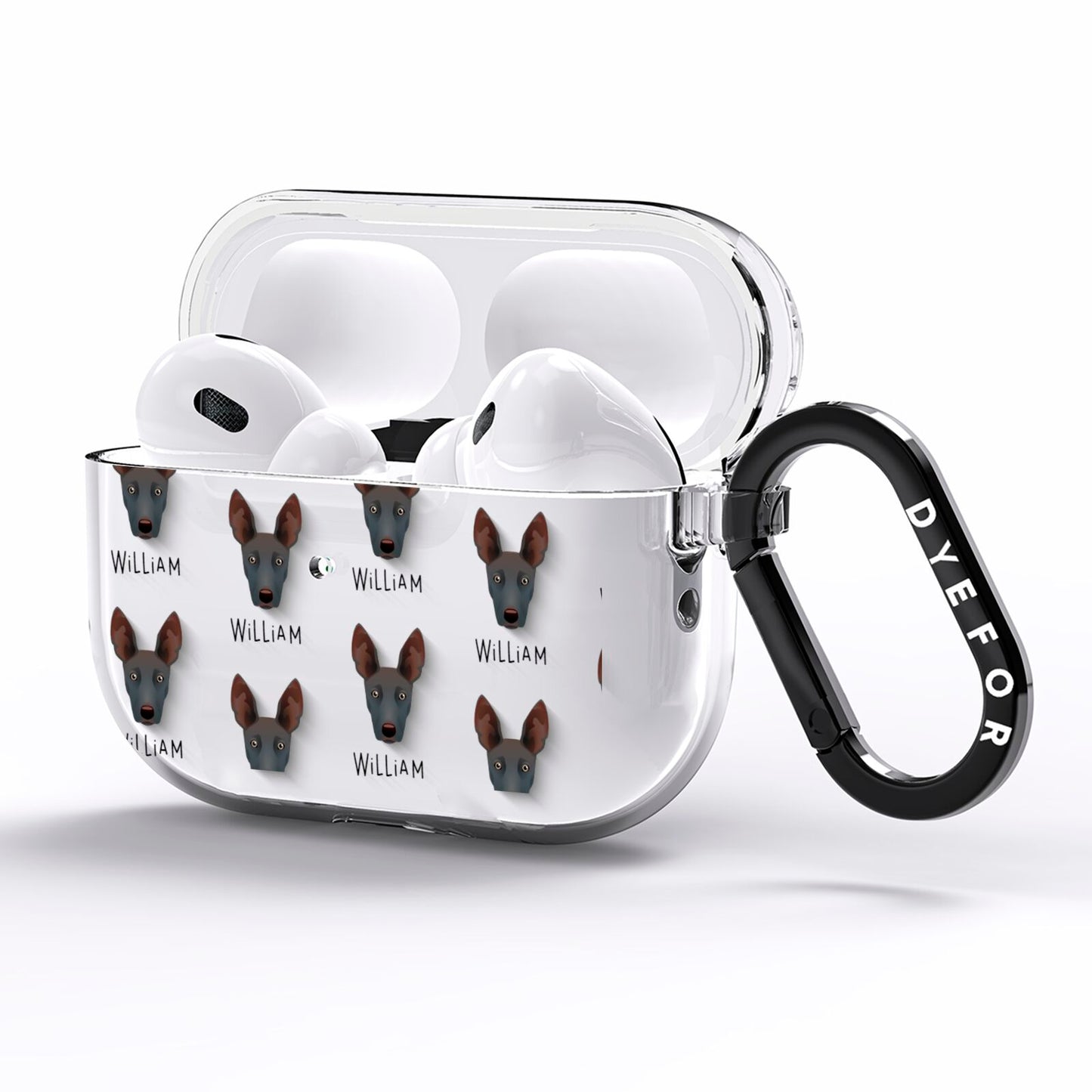 Ibizan Hound Icon with Name AirPods Pro Clear Case Side Image