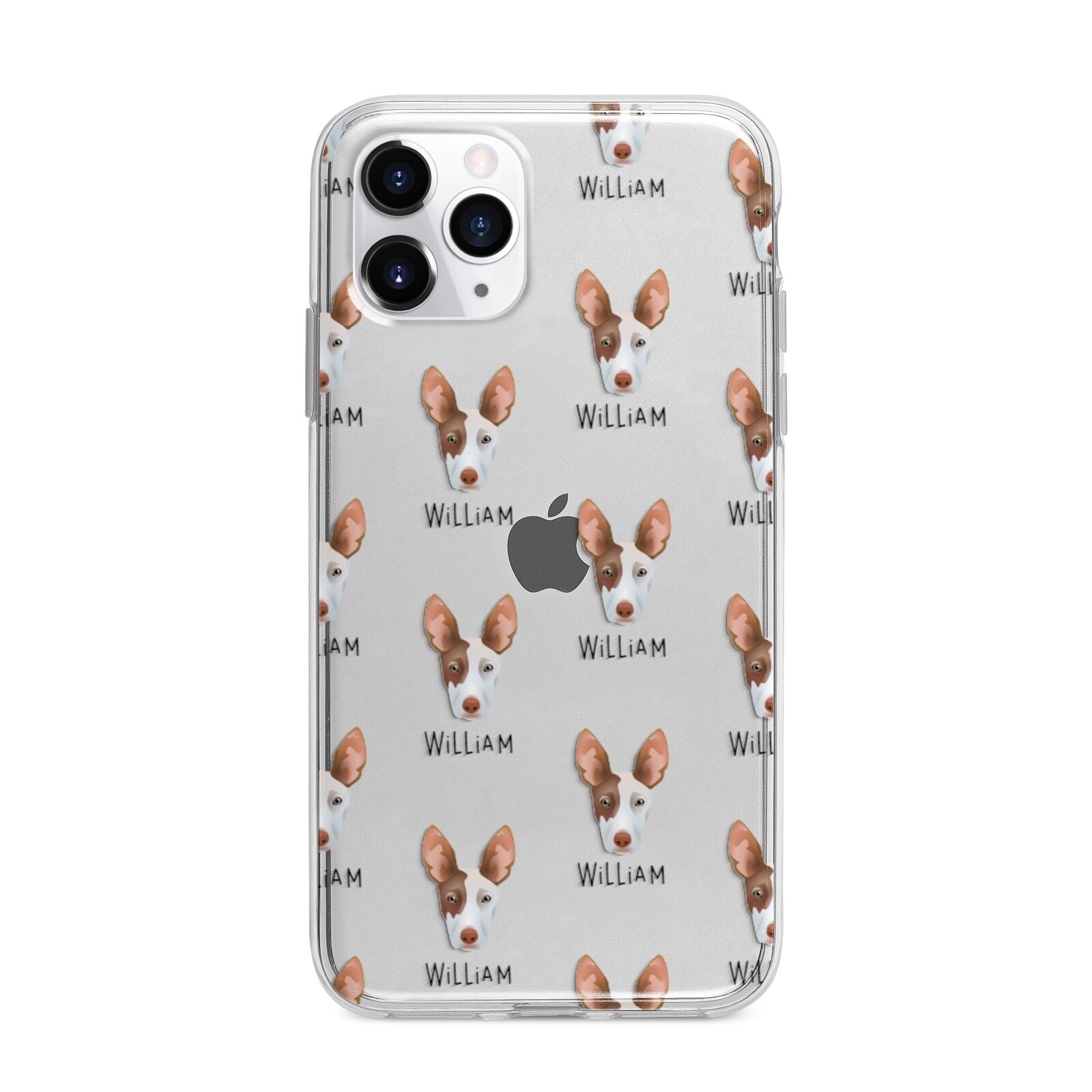 Ibizan Hound Icon with Name Apple iPhone 11 Pro Max in Silver with Bumper Case