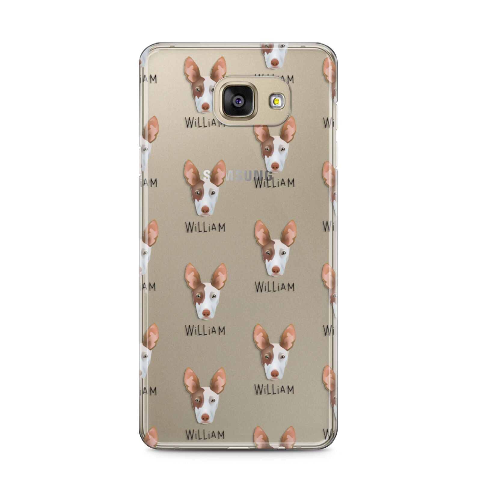 Ibizan Hound Icon with Name Samsung Galaxy A5 2016 Case on gold phone