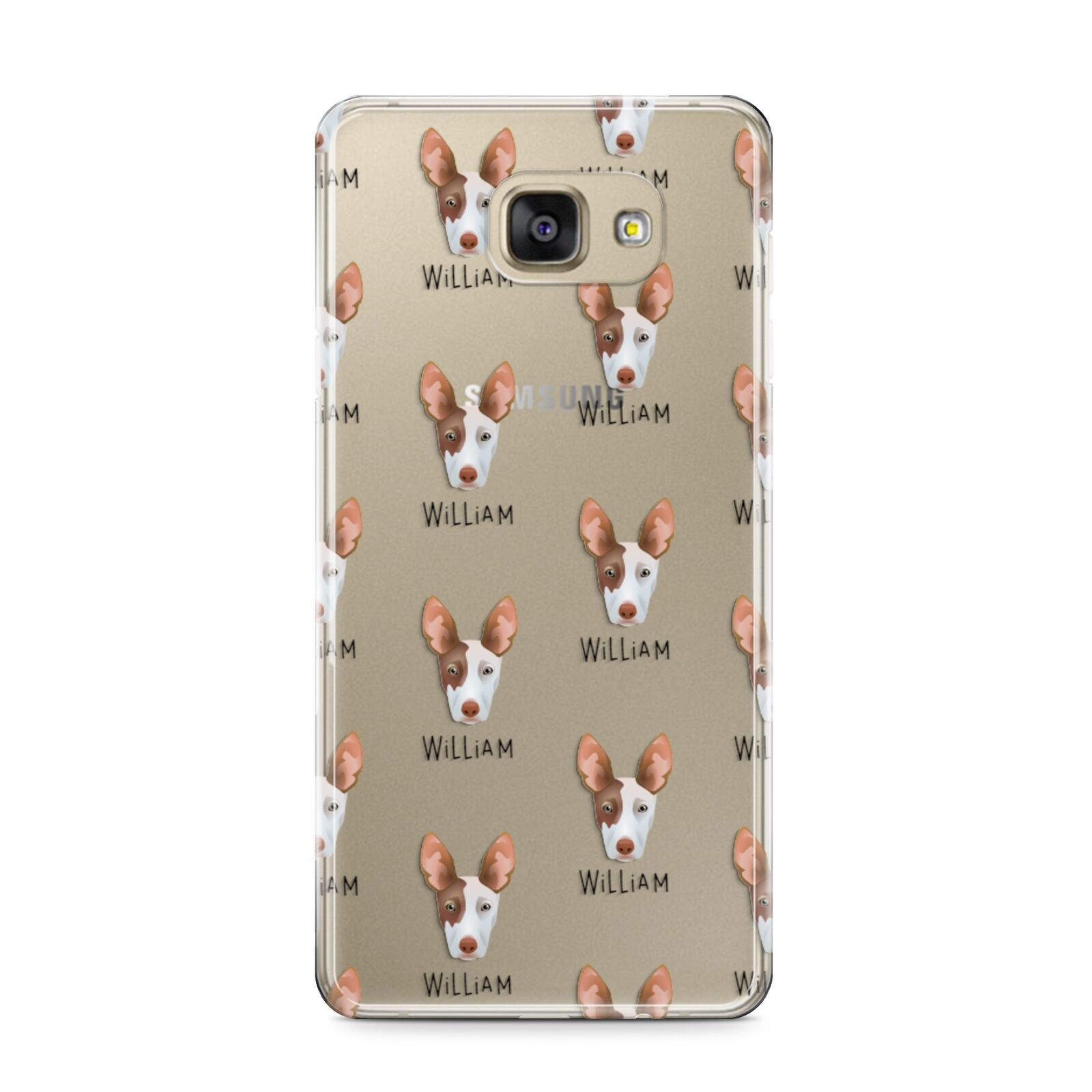 Ibizan Hound Icon with Name Samsung Galaxy A9 2016 Case on gold phone