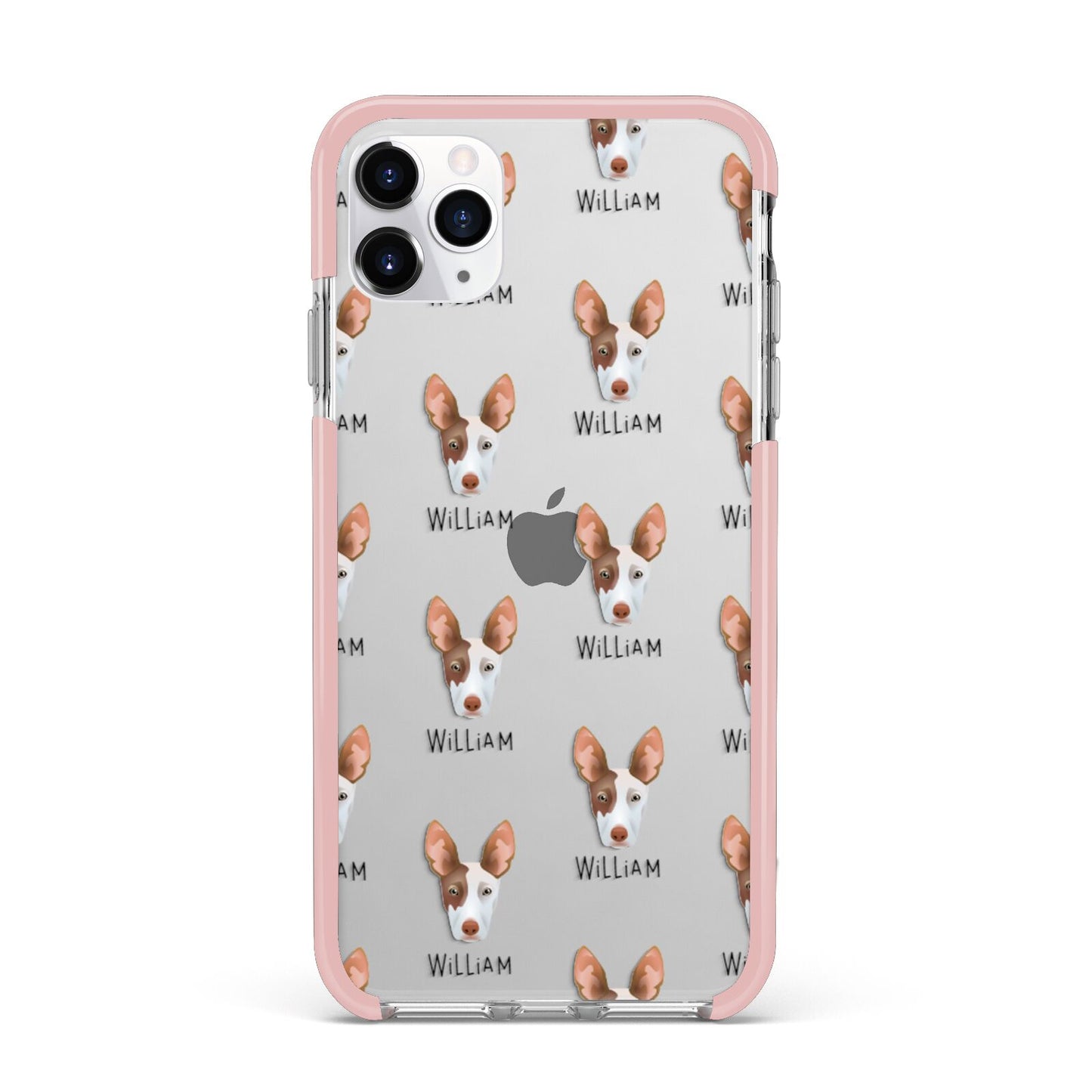 Ibizan Hound Icon with Name iPhone 11 Pro Max Impact Pink Edge Case