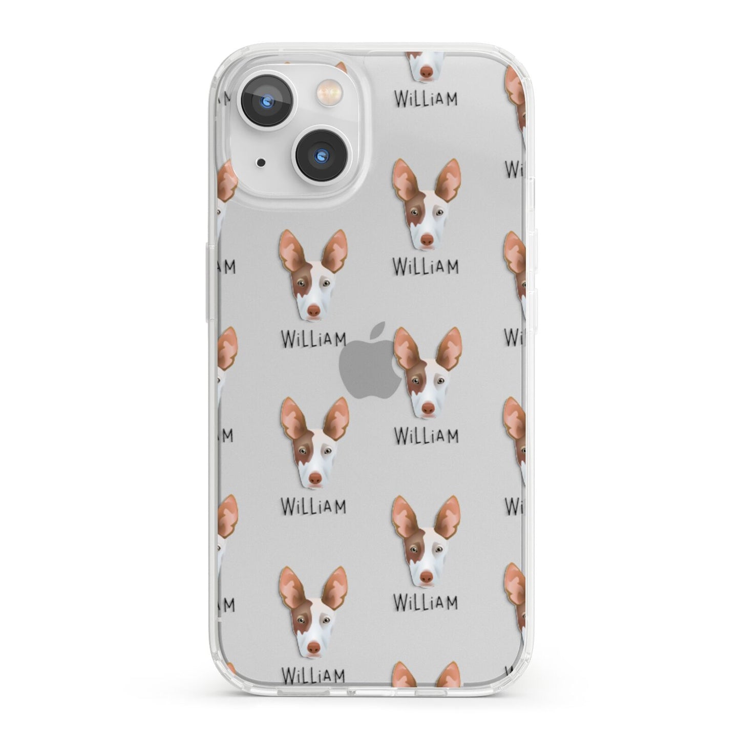 Ibizan Hound Icon with Name iPhone 13 Clear Bumper Case