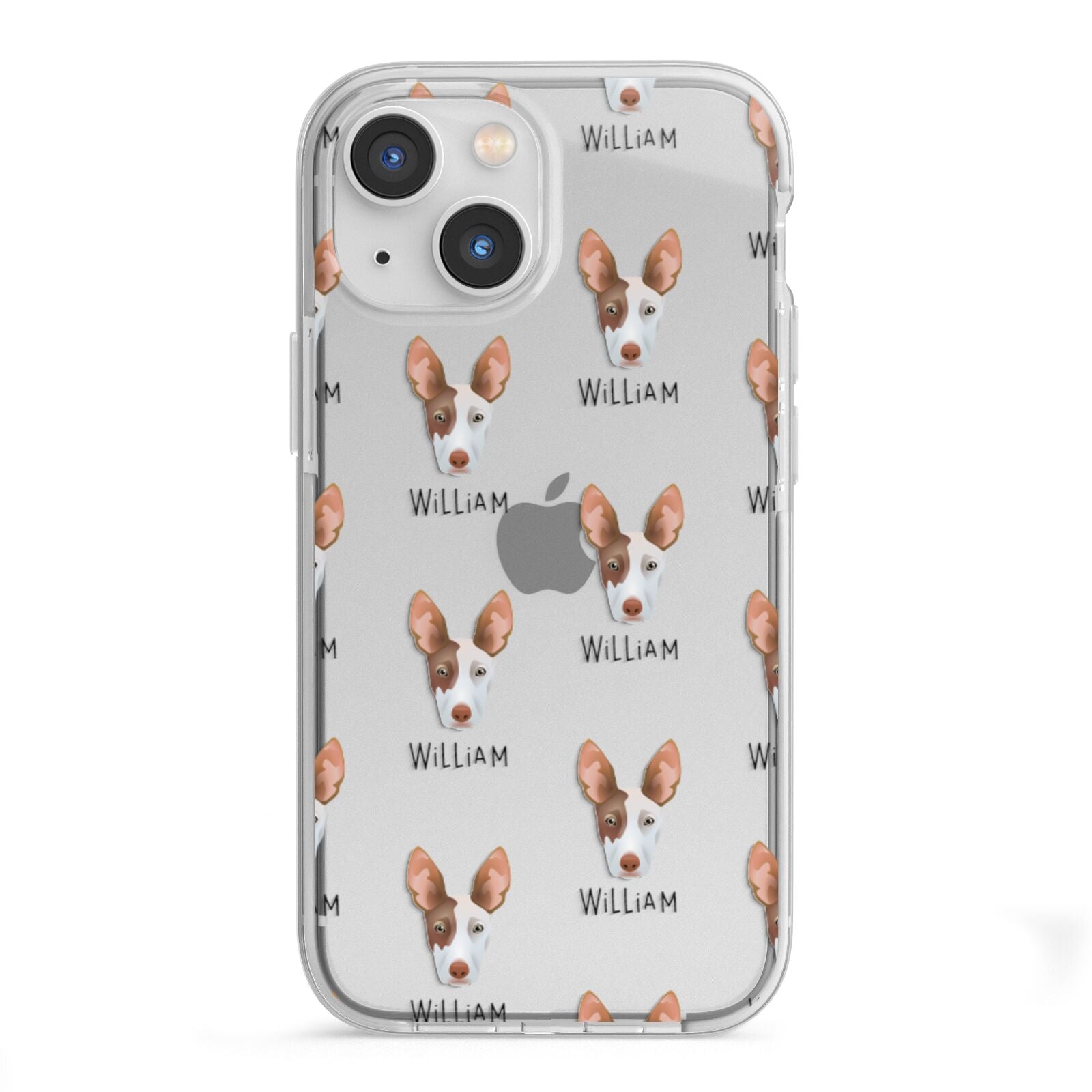 Ibizan Hound Icon with Name iPhone 13 Mini TPU Impact Case with White Edges