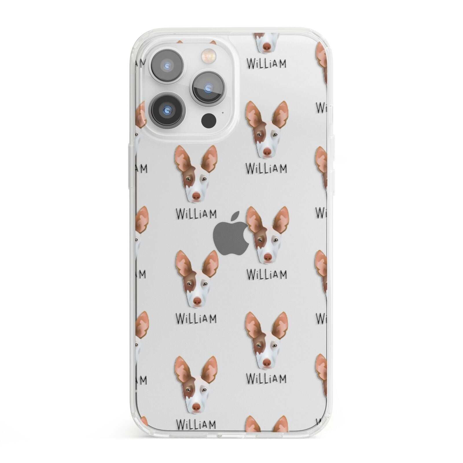 Ibizan Hound Icon with Name iPhone 13 Pro Max Clear Bumper Case