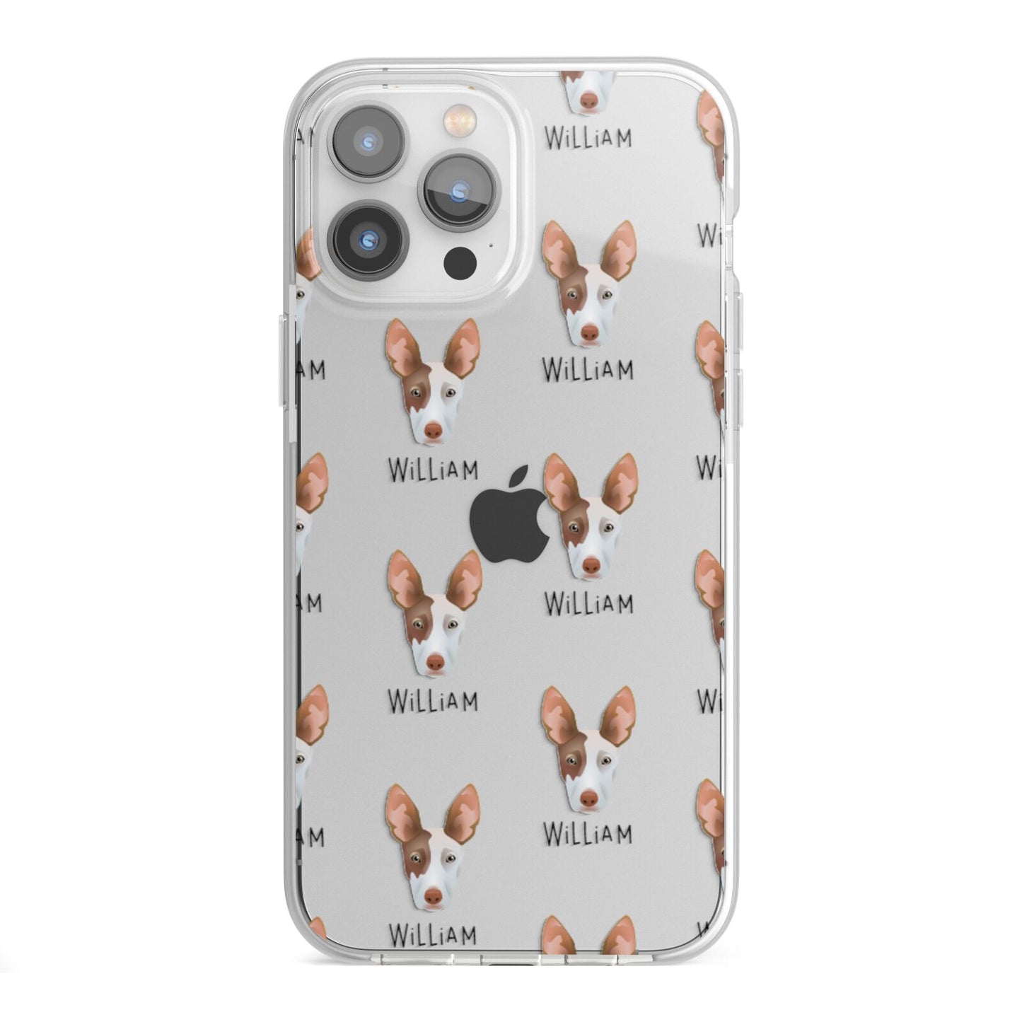 Ibizan Hound Icon with Name iPhone 13 Pro Max TPU Impact Case with White Edges