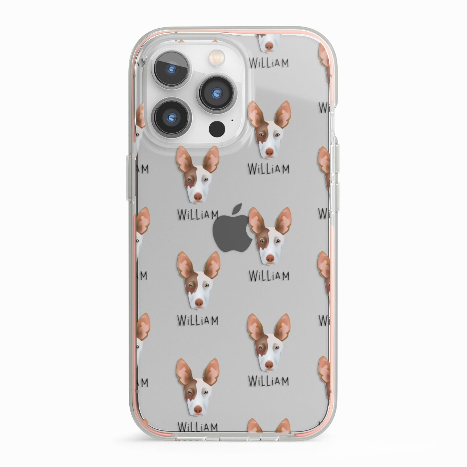 Ibizan Hound Icon with Name iPhone 13 Pro TPU Impact Case with Pink Edges