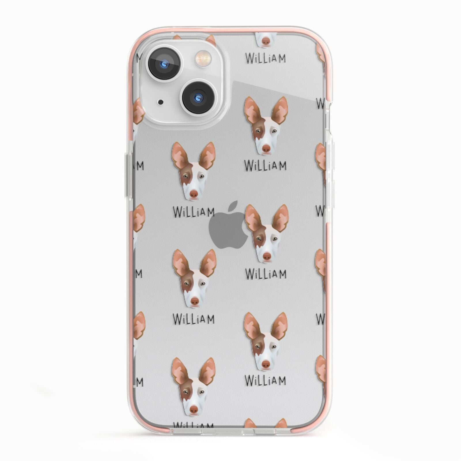 Ibizan Hound Icon with Name iPhone 13 TPU Impact Case with Pink Edges