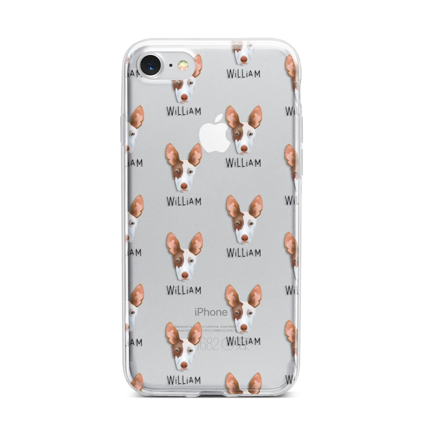 Ibizan Hound Icon with Name iPhone 7 Bumper Case on Silver iPhone