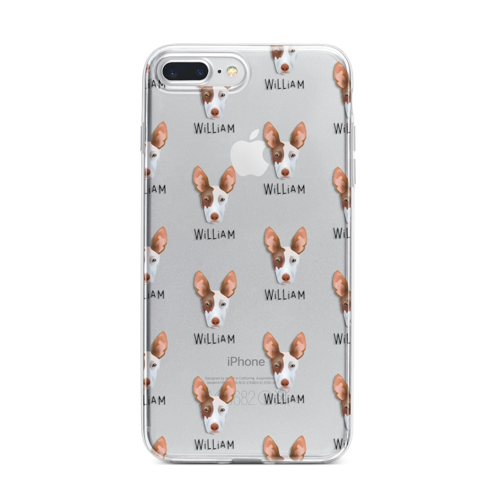 Ibizan Hound Icon with Name iPhone 7 Plus Bumper Case on Silver iPhone