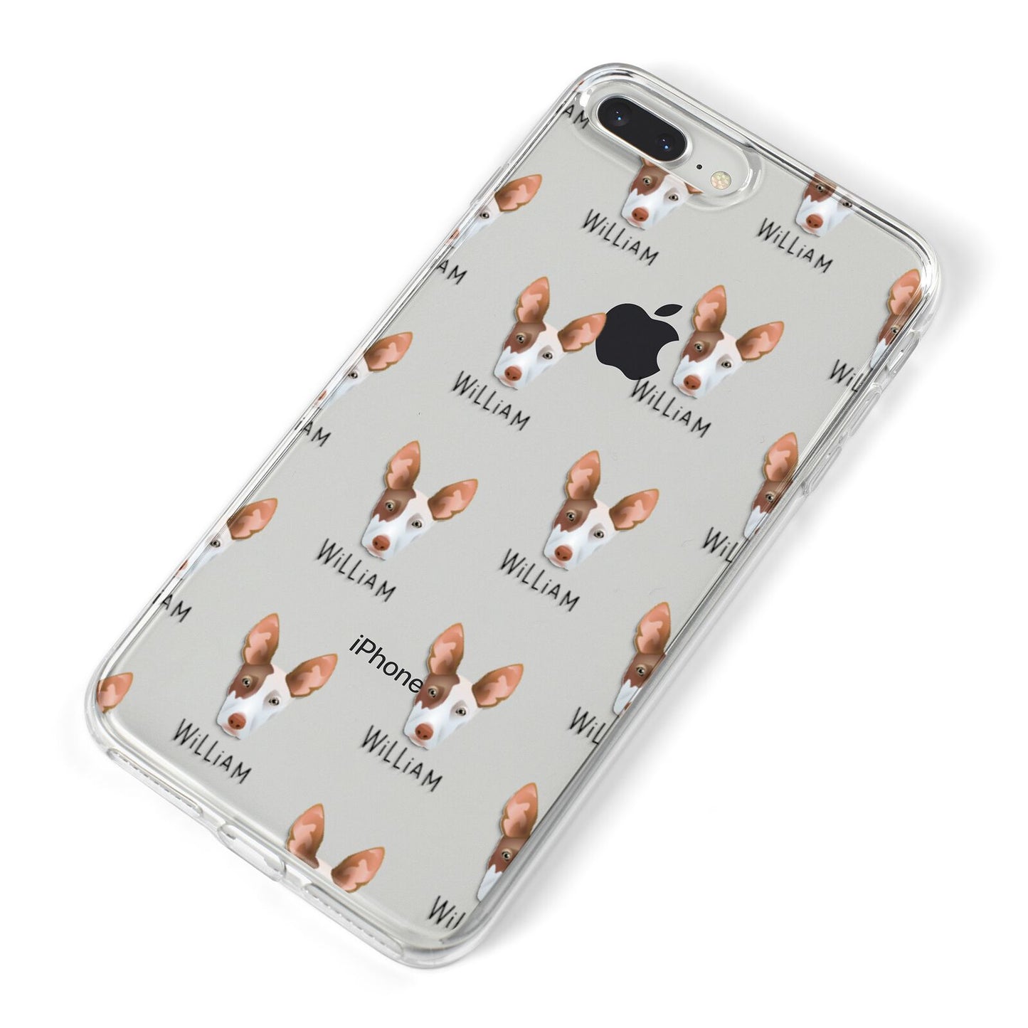 Ibizan Hound Icon with Name iPhone 8 Plus Bumper Case on Silver iPhone Alternative Image